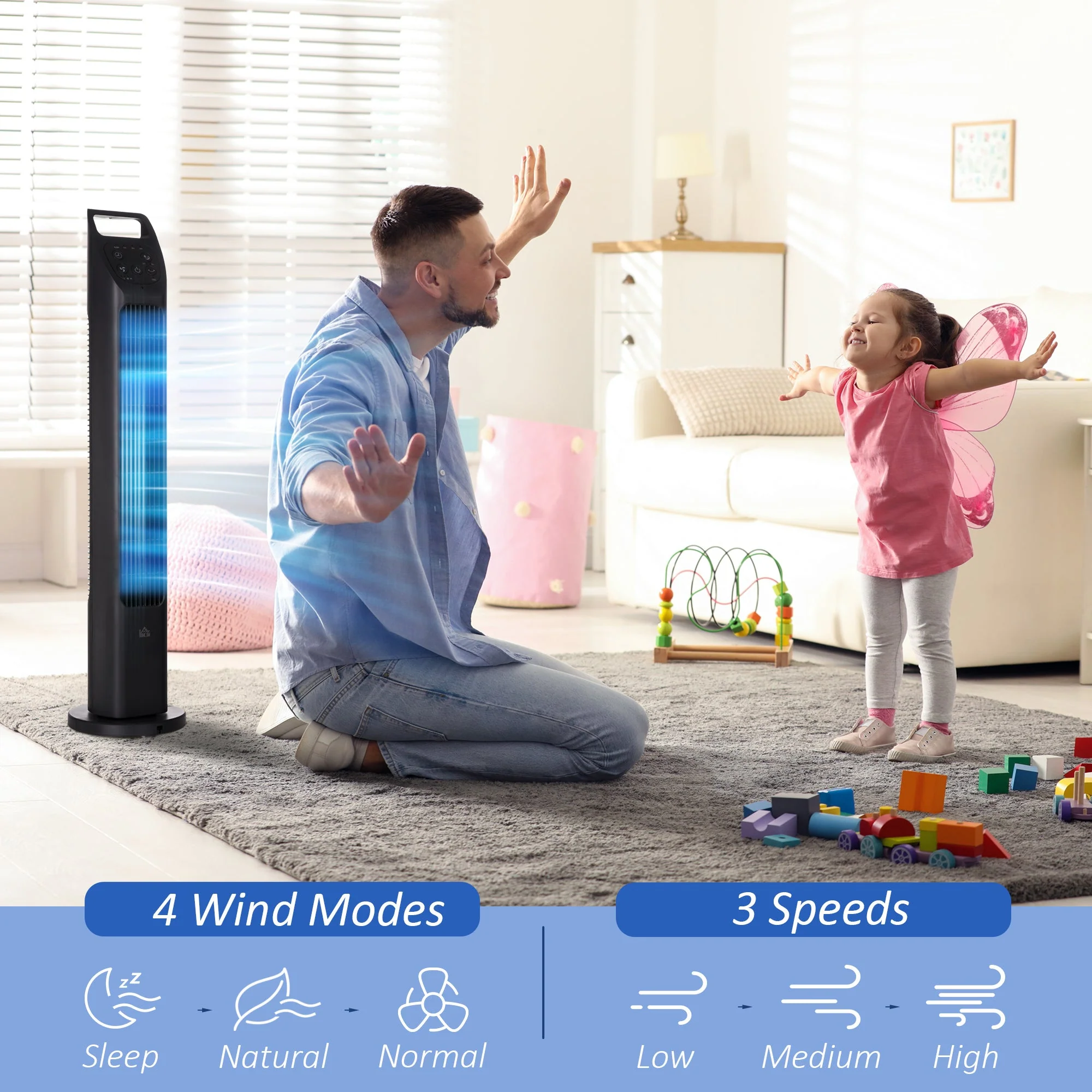 Oscillating Tower Fan with Remote Control - Image 4