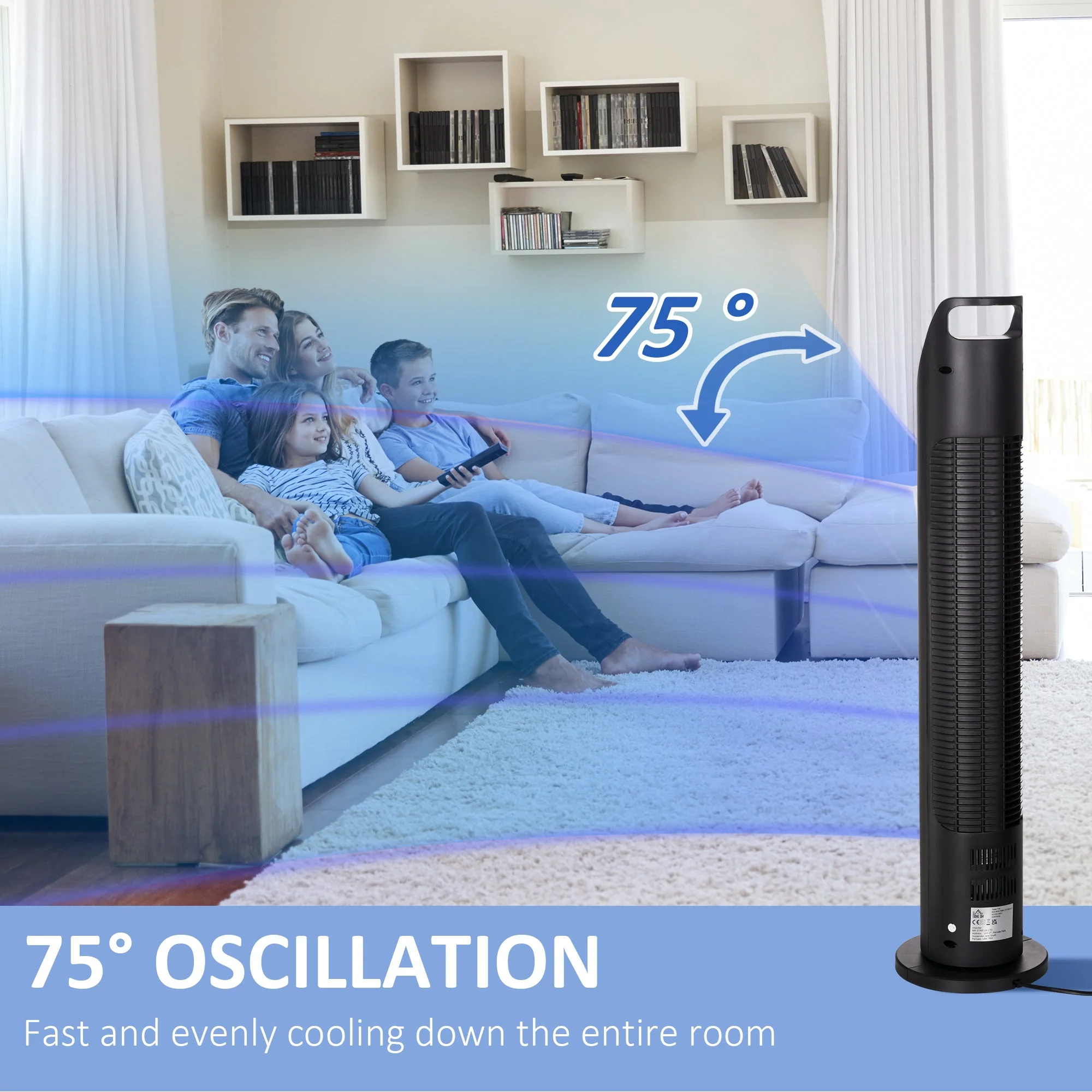 Oscillating Tower Fan with Remote Control - Image 5