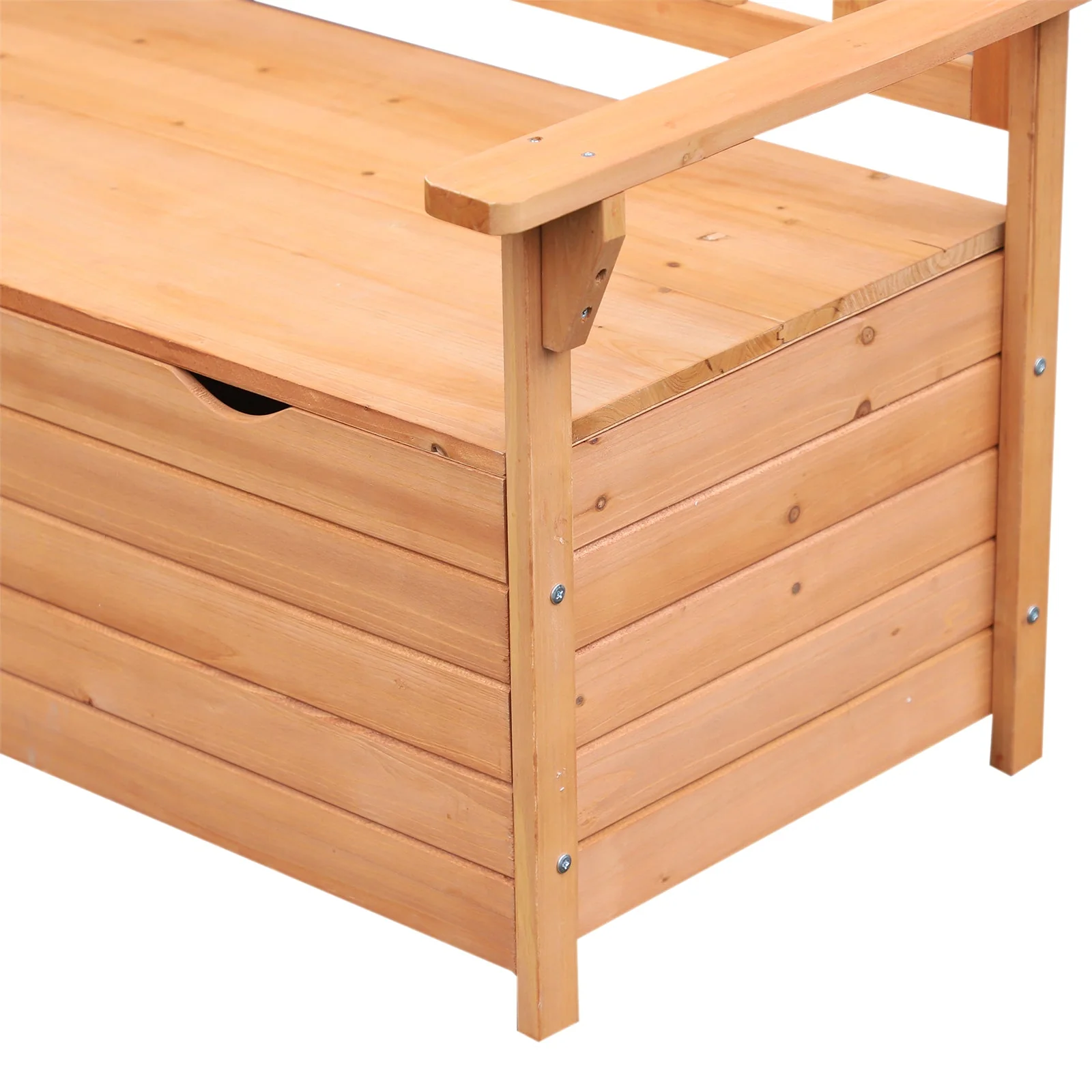 Outdoor 2 Seater Garden Wooden Storage Bench Box Patio Seating Furniture Chair 112L x 84H x 58W cm - Image 6