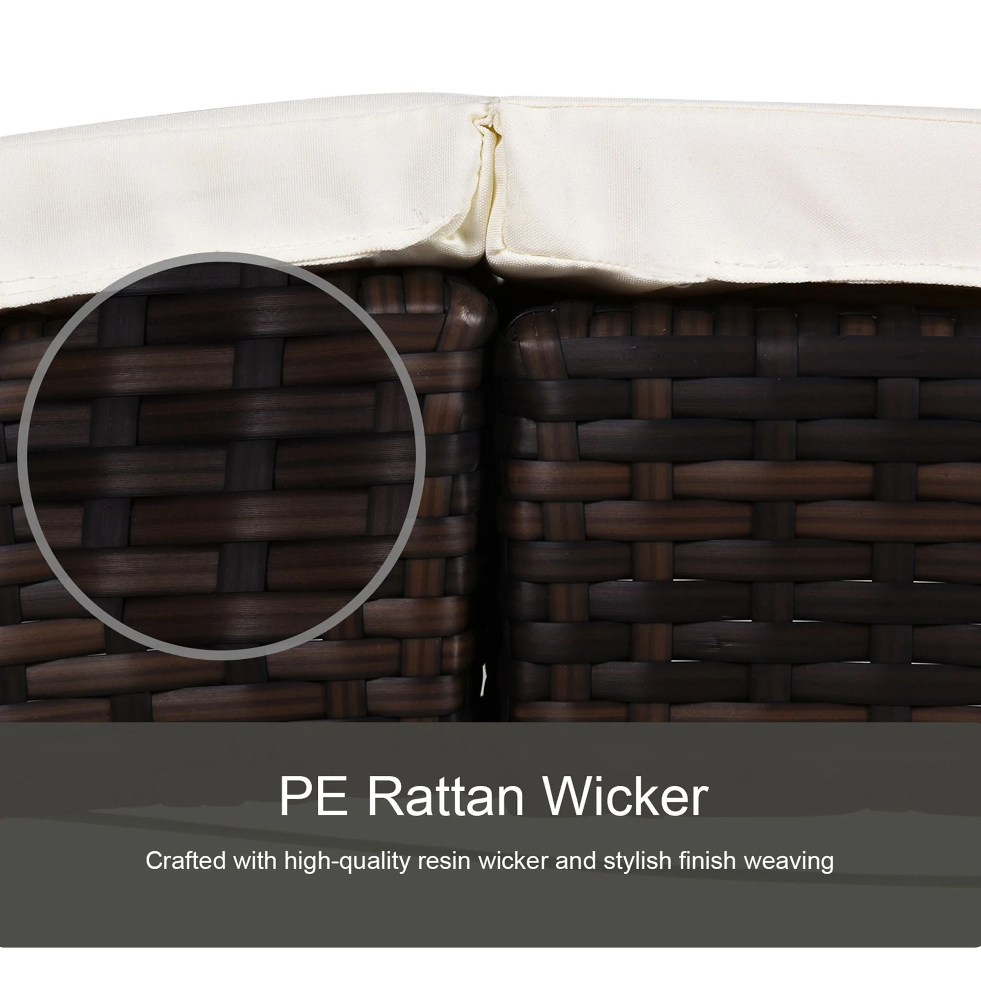 Outdoor Foldable PE Rattan Sun Lounger with Soft Padded Cushion - Image 4