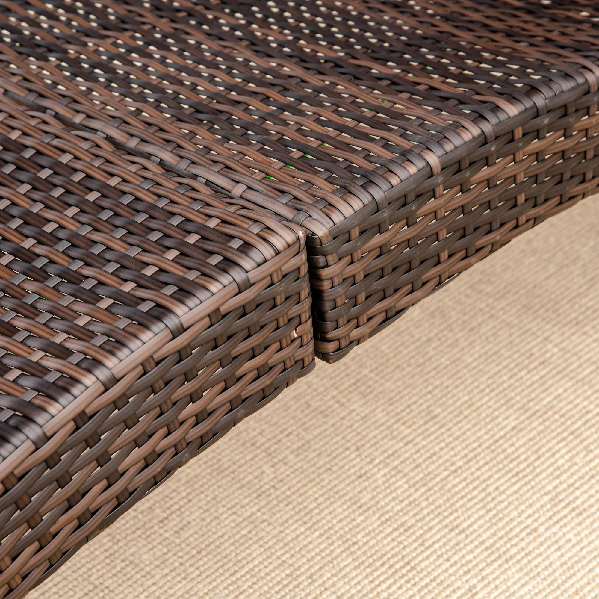 Outdoor Foldable PE Rattan Sun Lounger with Soft Padded Cushion - Image 9