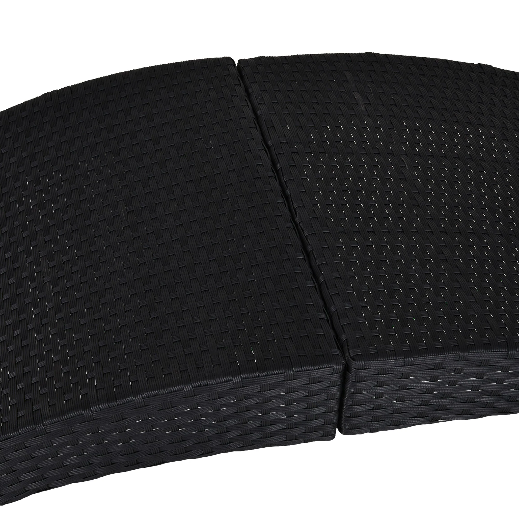 Outdoor Foldable PE Rattan Sun Lounger with Soft Padded Cushion - Image 7