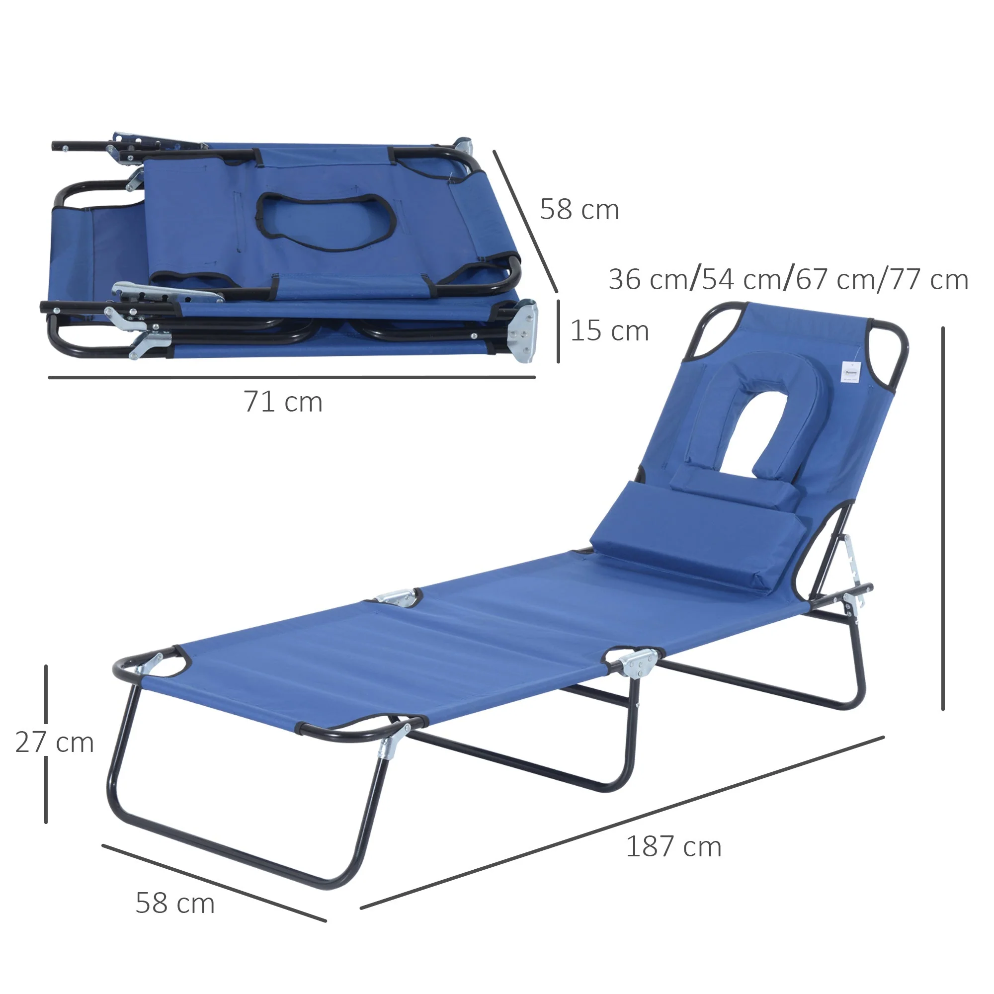 Outdoor Foldable Sun Lounger - Image 2