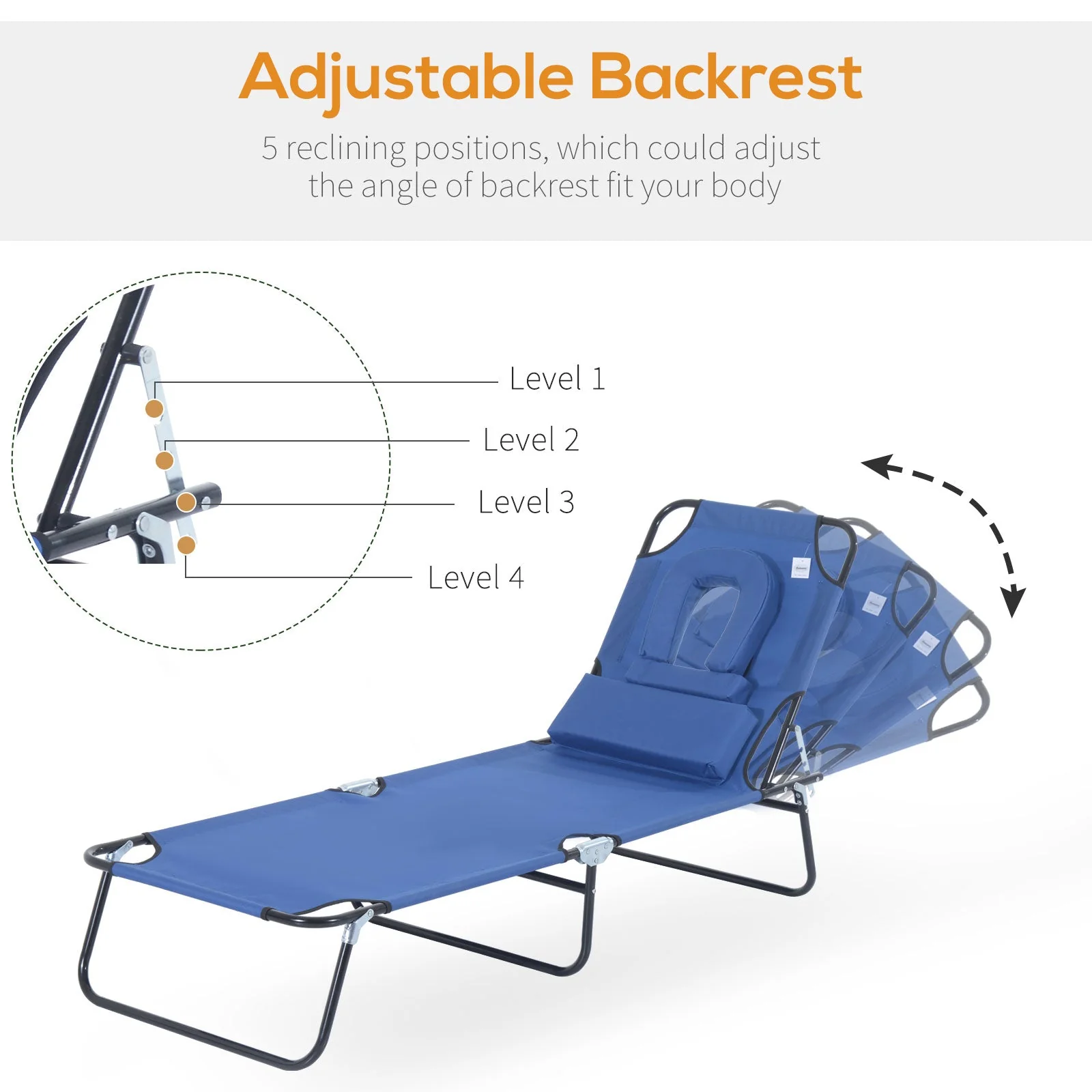Outdoor Foldable Sun Lounger - Image 3