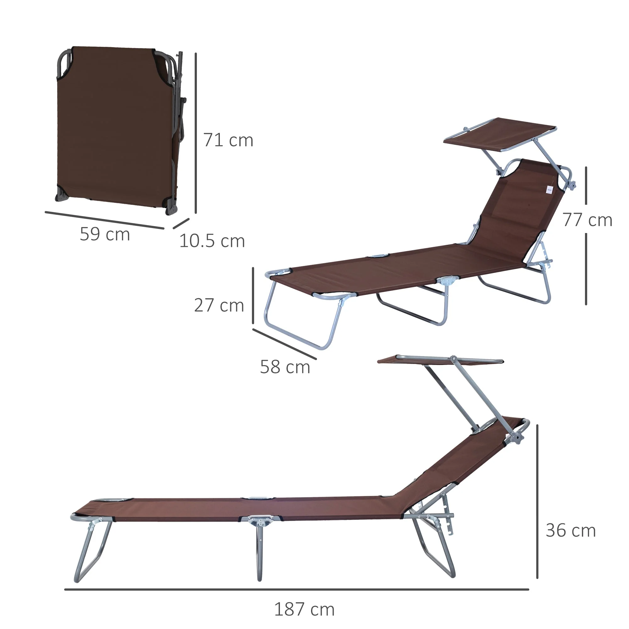 Outdoor Foldable Sun Lounger - Image 2