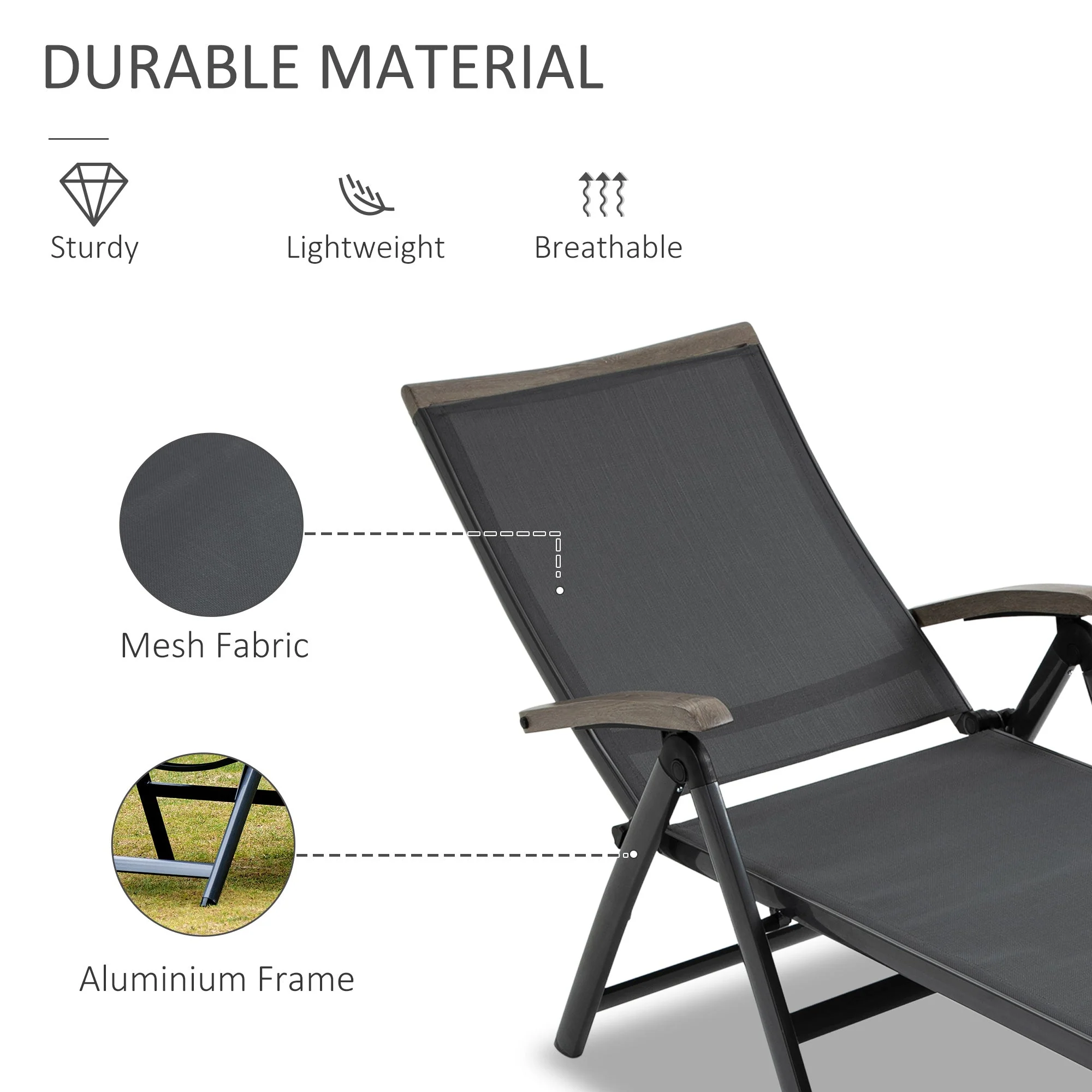 Outdoor Folding Sun Lounger - Image 5