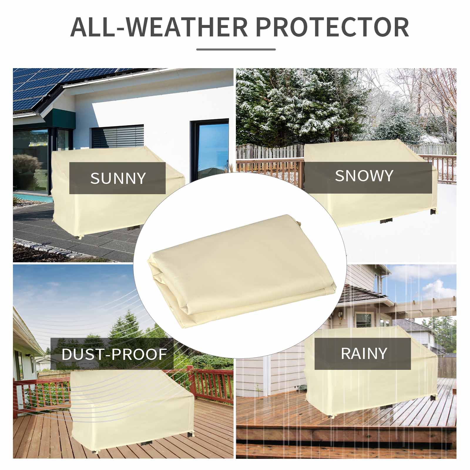 Outdoor Furniture Cover 2 Seater Waterproof Protection Tough PVC Wind Rain Dust UV Shelter - Image 3