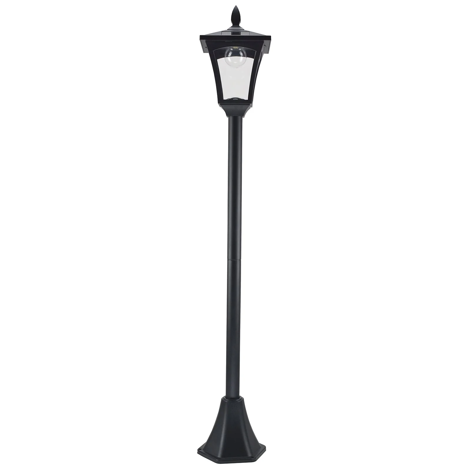 Outdoor Garden Solar Post Lamp Sensor Dimmable LED Lantern Bollard Pathway 1.6M Tall – Black - Image 9