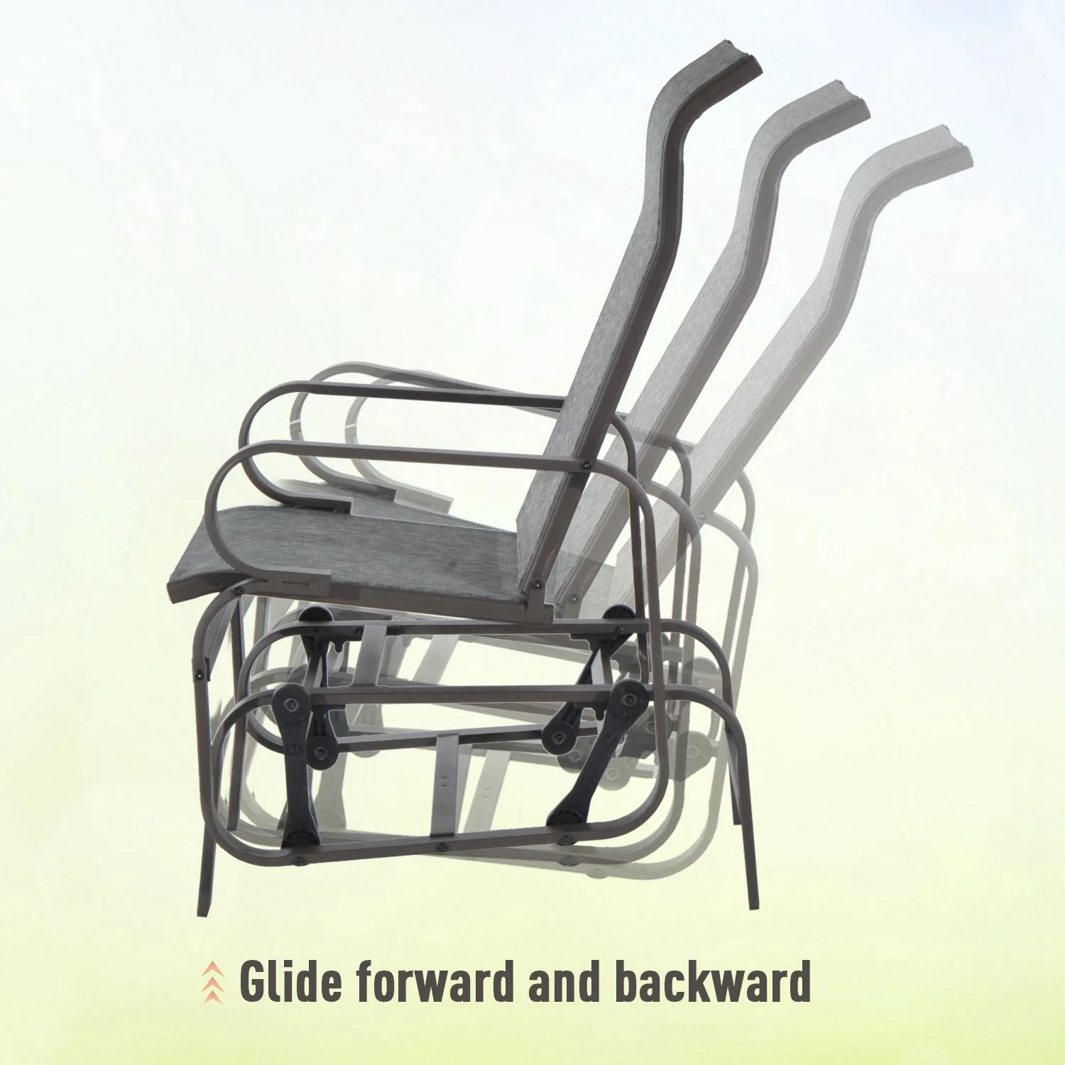 Outdoor Gliding Rocking Chair with Sturdy Metal Frame Garden Comfortable Swing Chair - Image 4