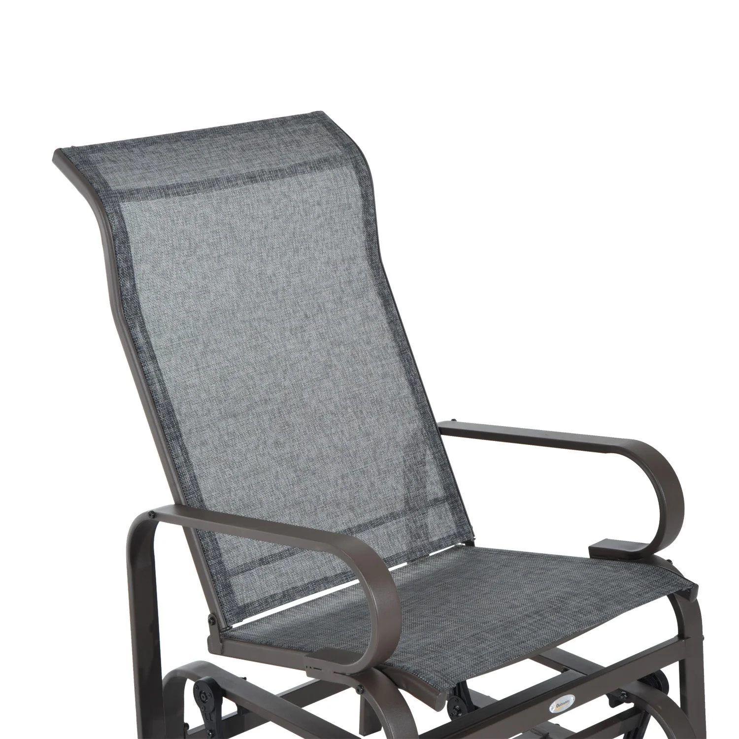 Outdoor Gliding Rocking Chair with Sturdy Metal Frame Garden Comfortable Swing Chair - Image 8