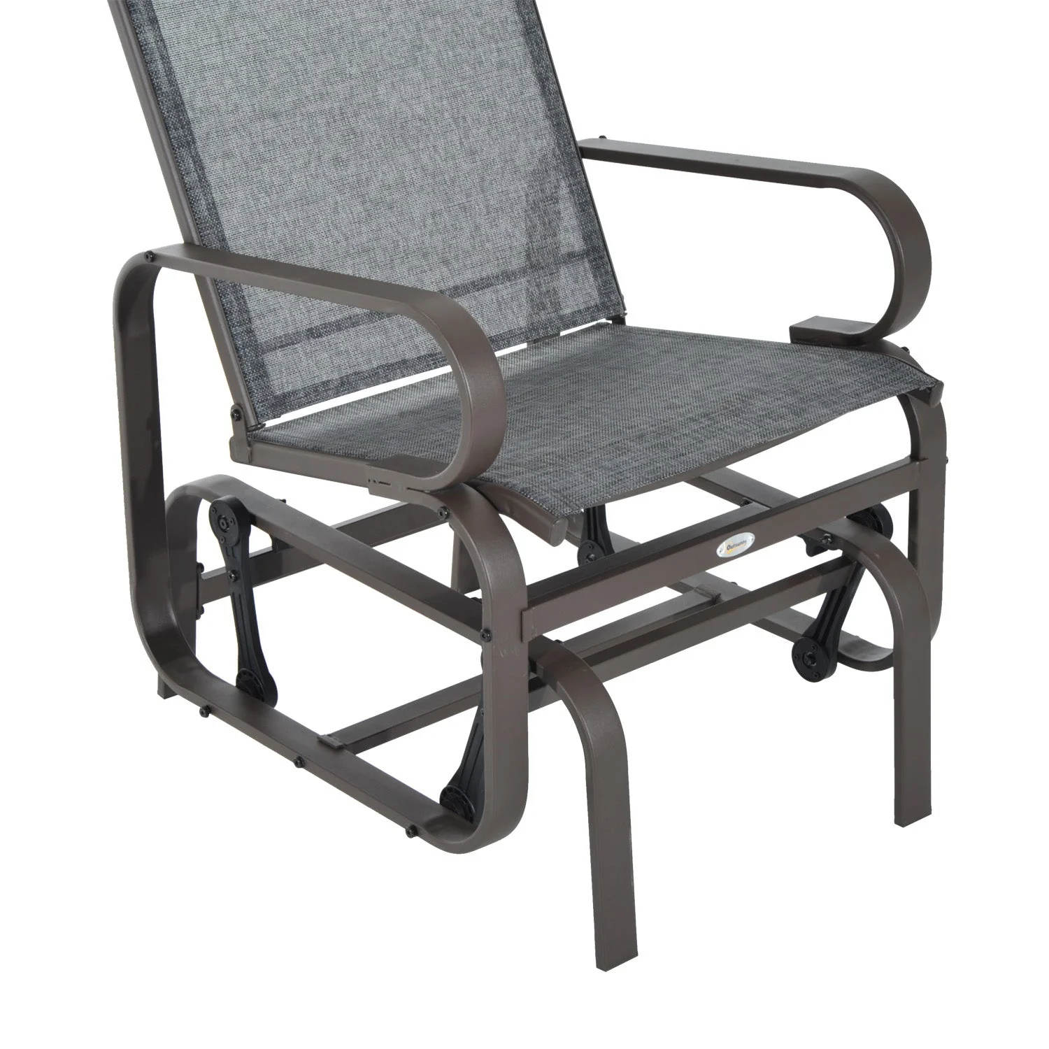Outdoor Gliding Rocking Chair with Sturdy Metal Frame Garden Comfortable Swing Chair - Image 9
