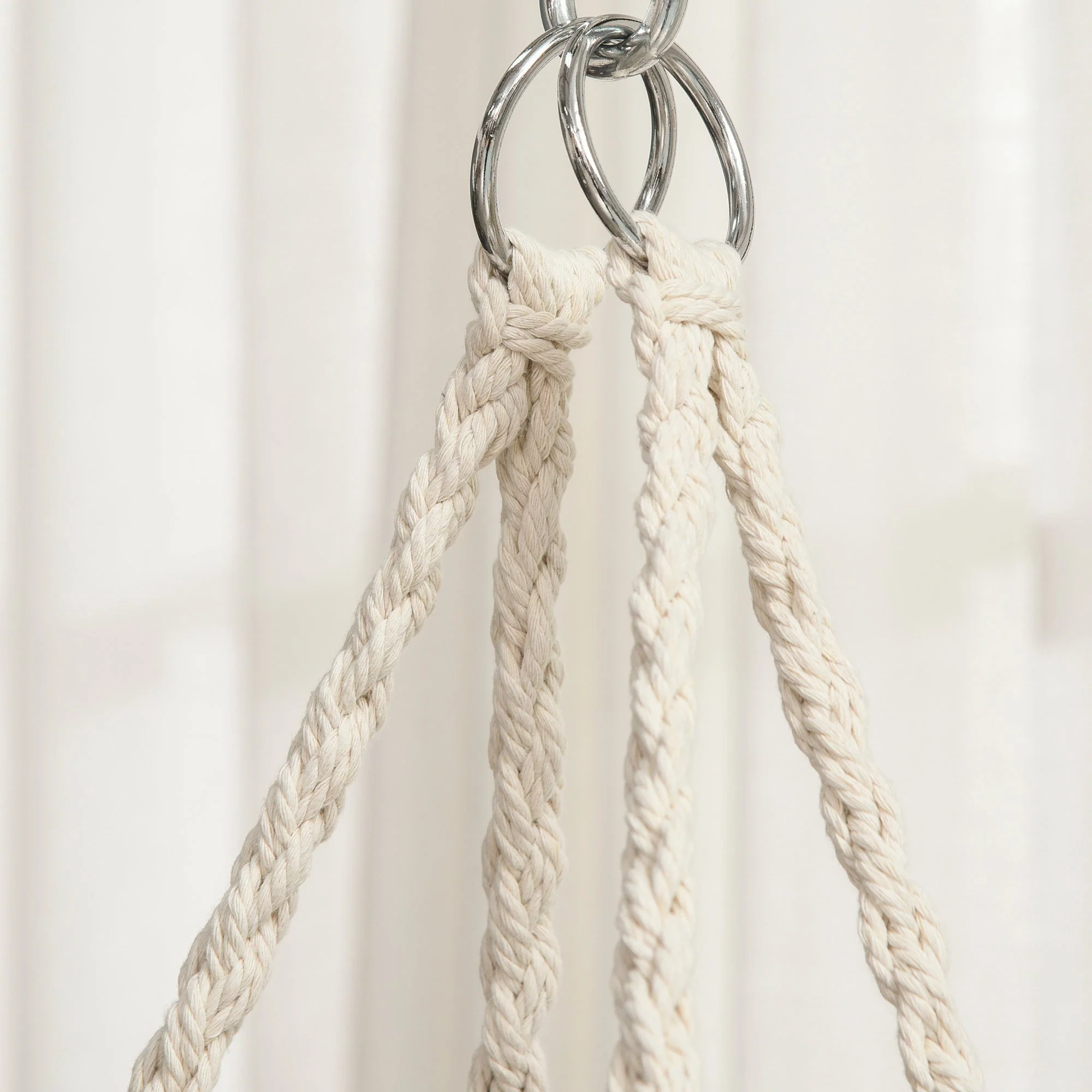 Outdoor Hanging Rope Chair with Cotton Rope - Image 7