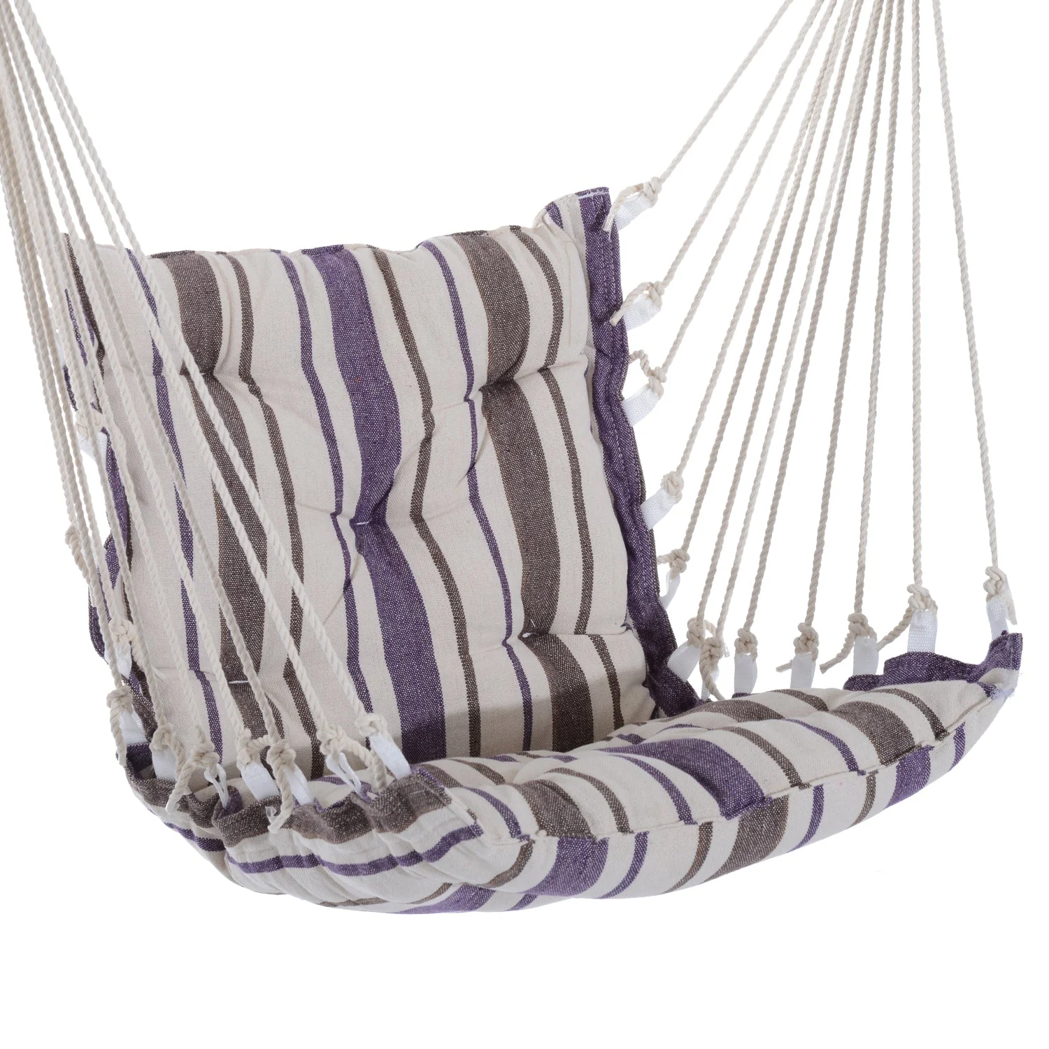 Outdoor Hanging Rope Chair with Soft Padded Seat & Backrest - Image 7