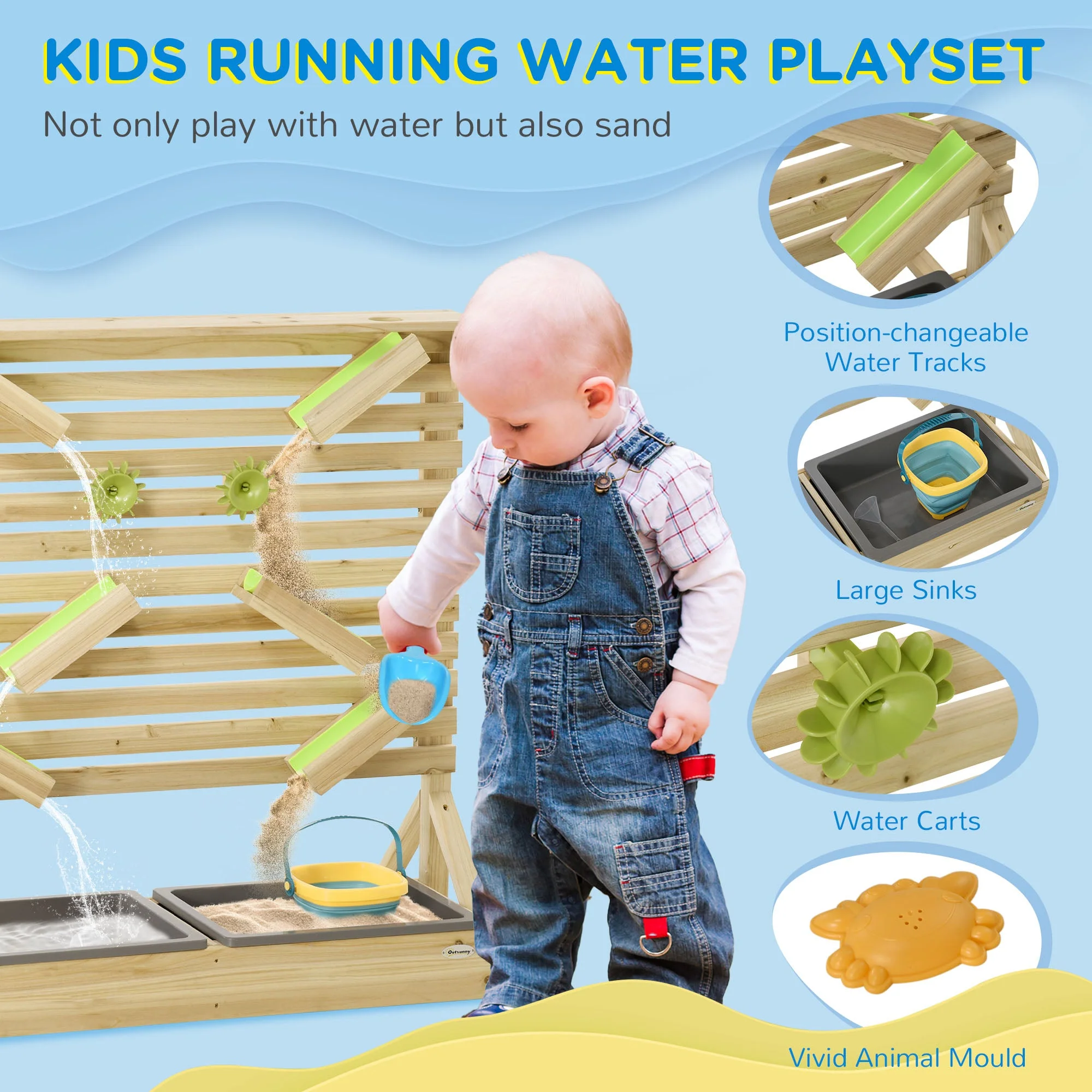 Outdoor Kids Running Water and Sand Playset - Image 3