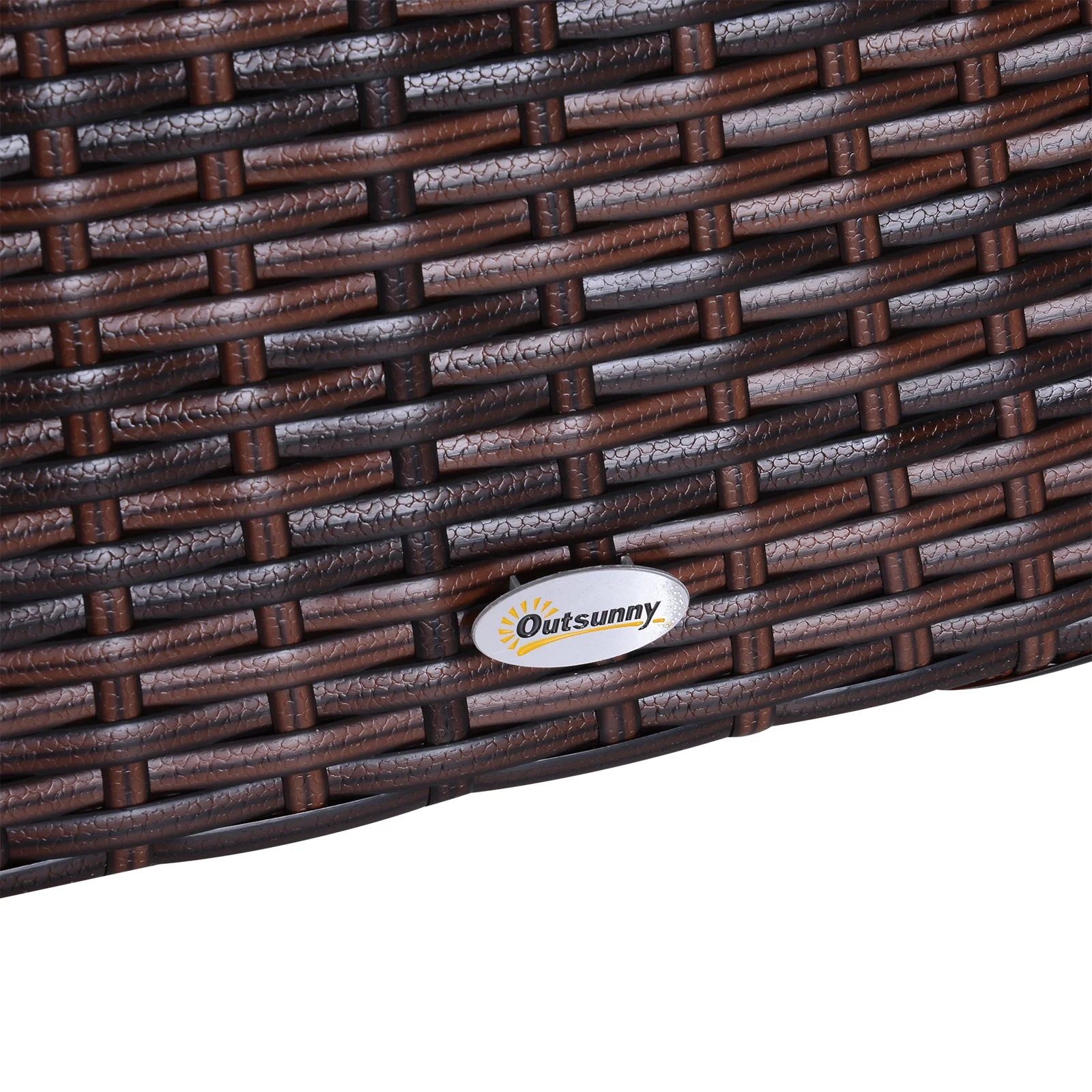 Outdoor Patio Rattan Wicker Coffee Table Bistro Side Table w/ Umbrella Hole and Storage Space - Image 8