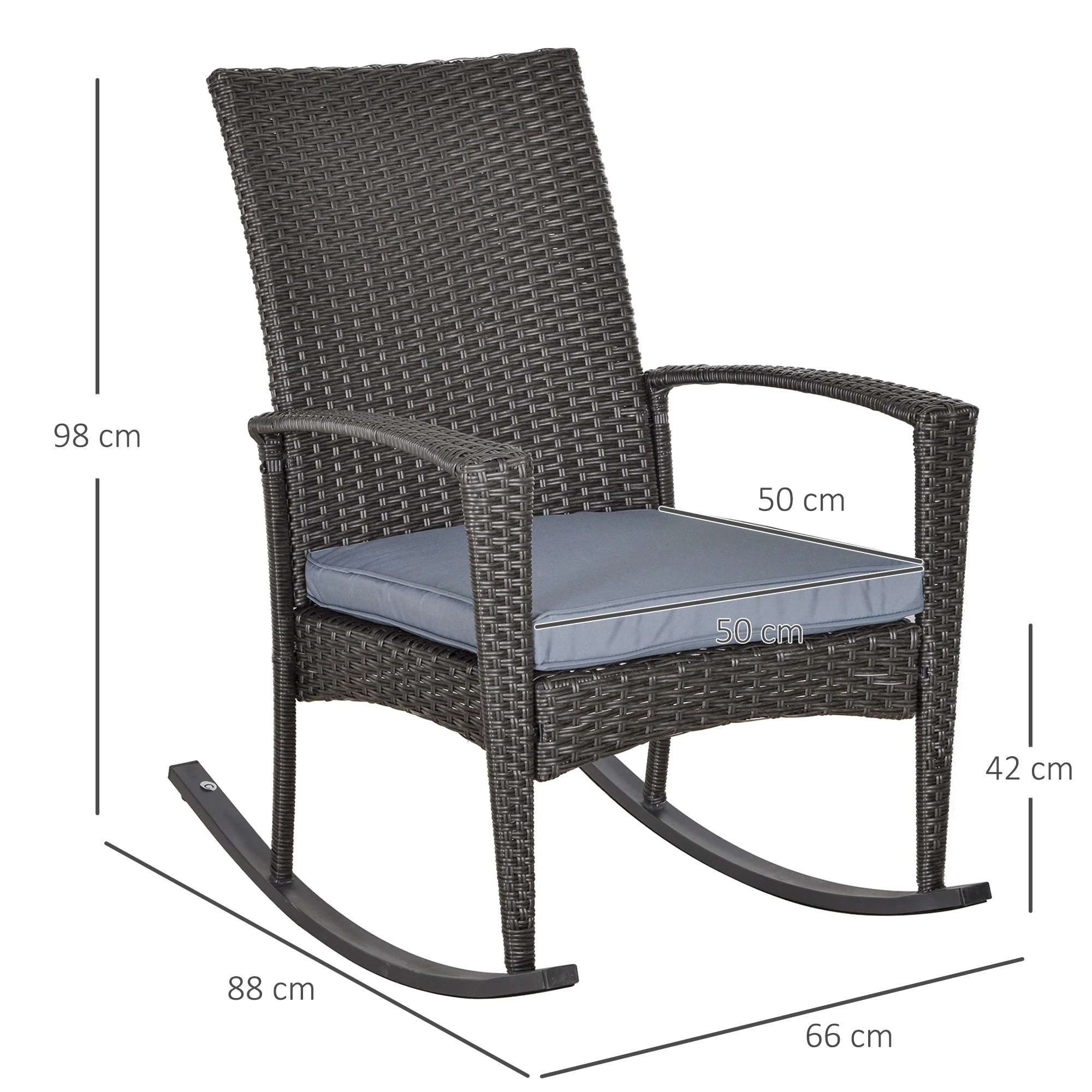 Outdoor PE Rattan Rocking Chair - Image 3