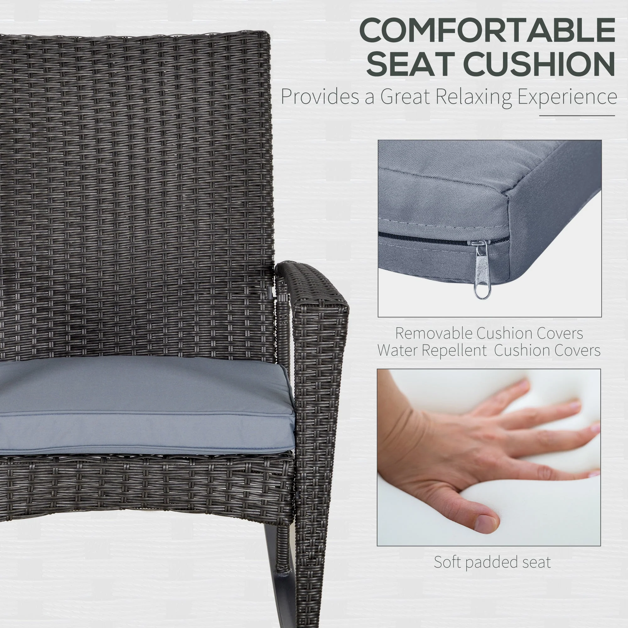 Outdoor PE Rattan Rocking Chair - Image 5