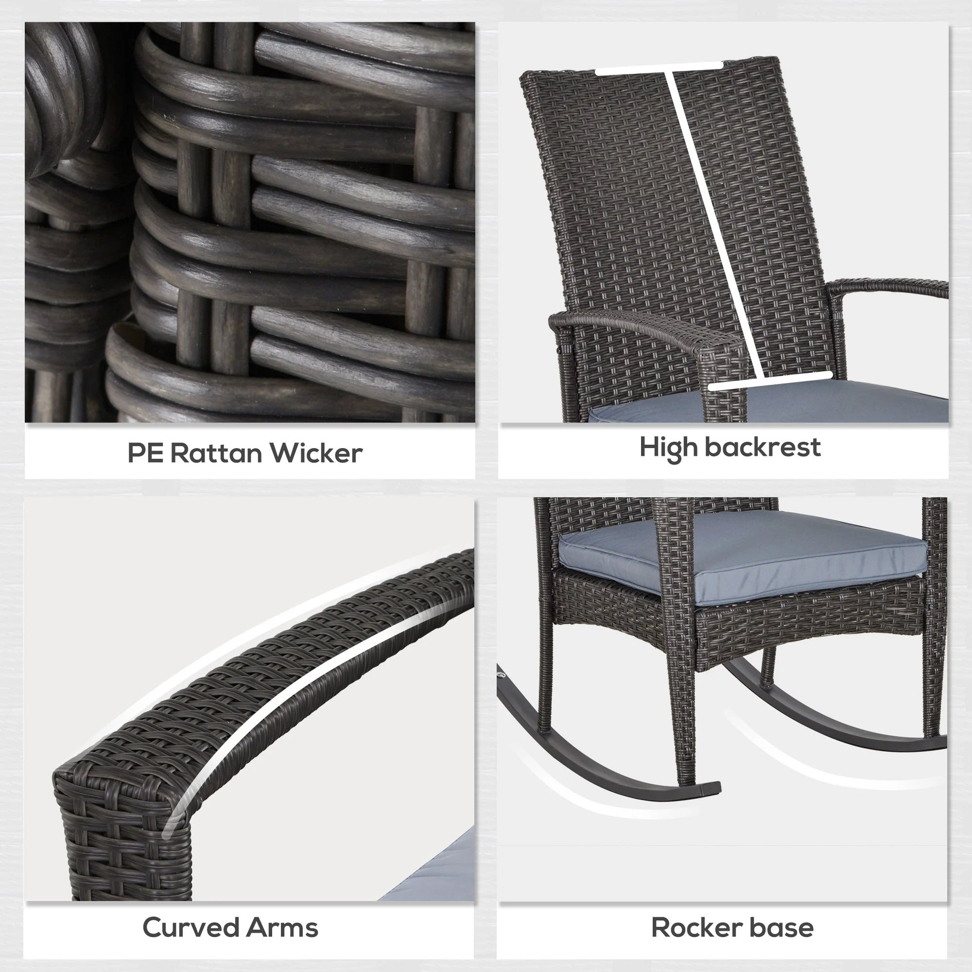 Outdoor PE Rattan Rocking Chair - Image 6