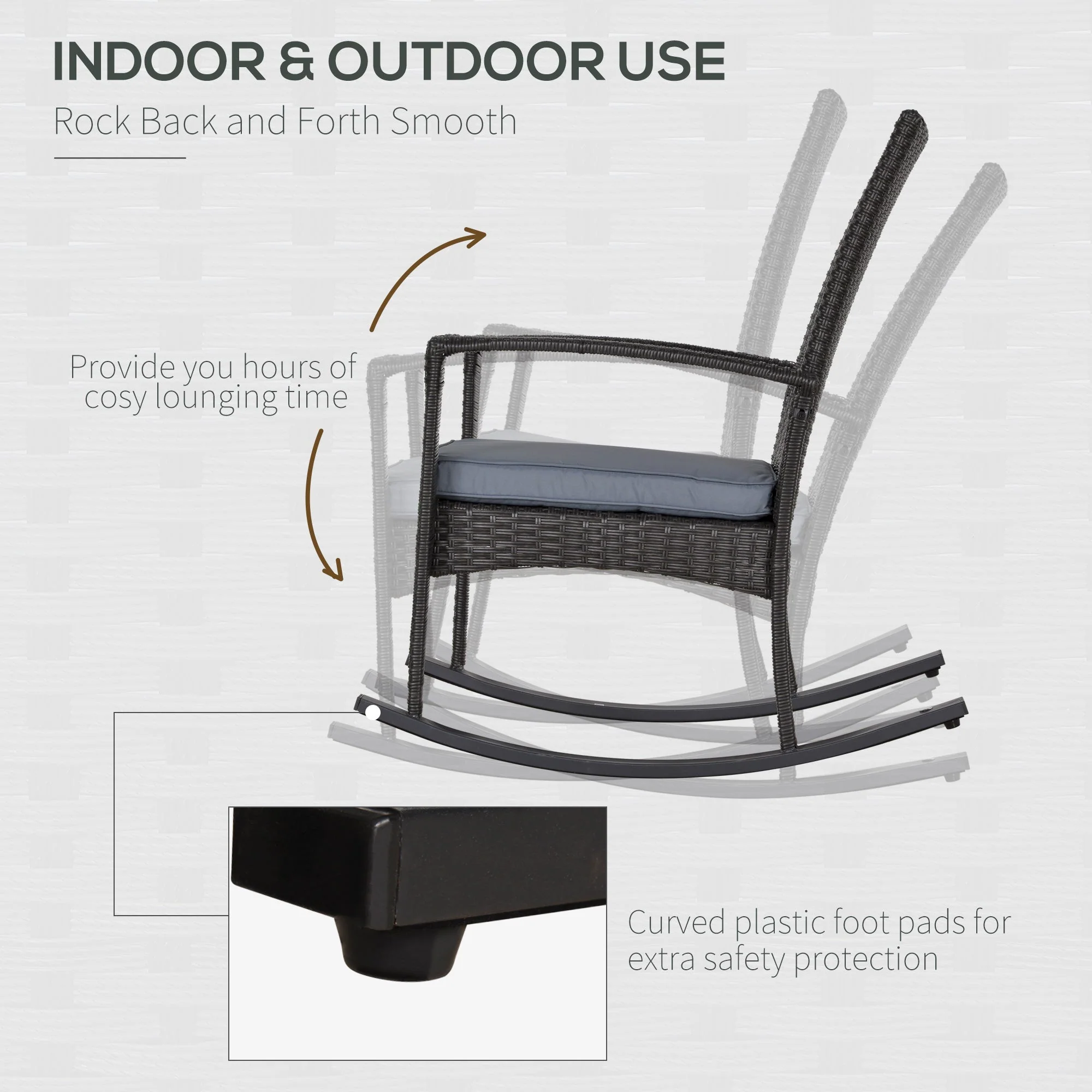 Outdoor PE Rattan Rocking Chair - Image 7