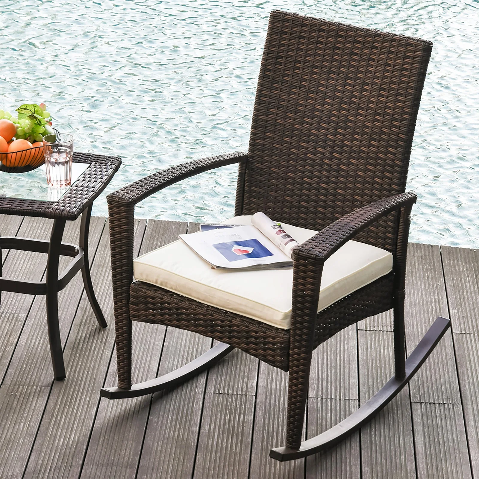 Outdoor PE Rattan Rocking Chair - Image 2