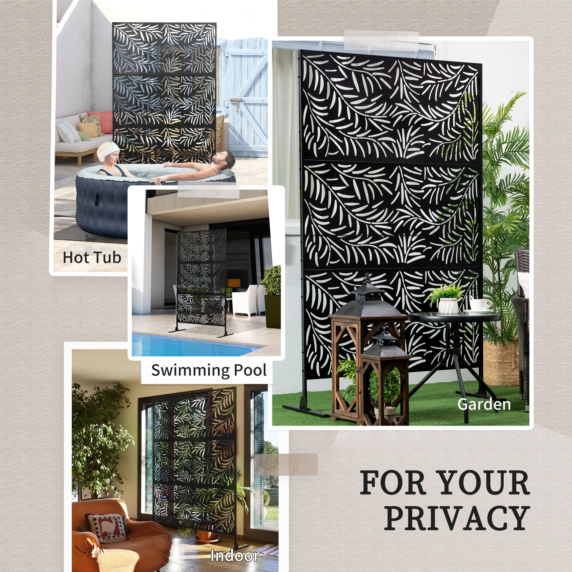 Outdoor Privacy Screen with Stand and Ground Stakes - Image 5
