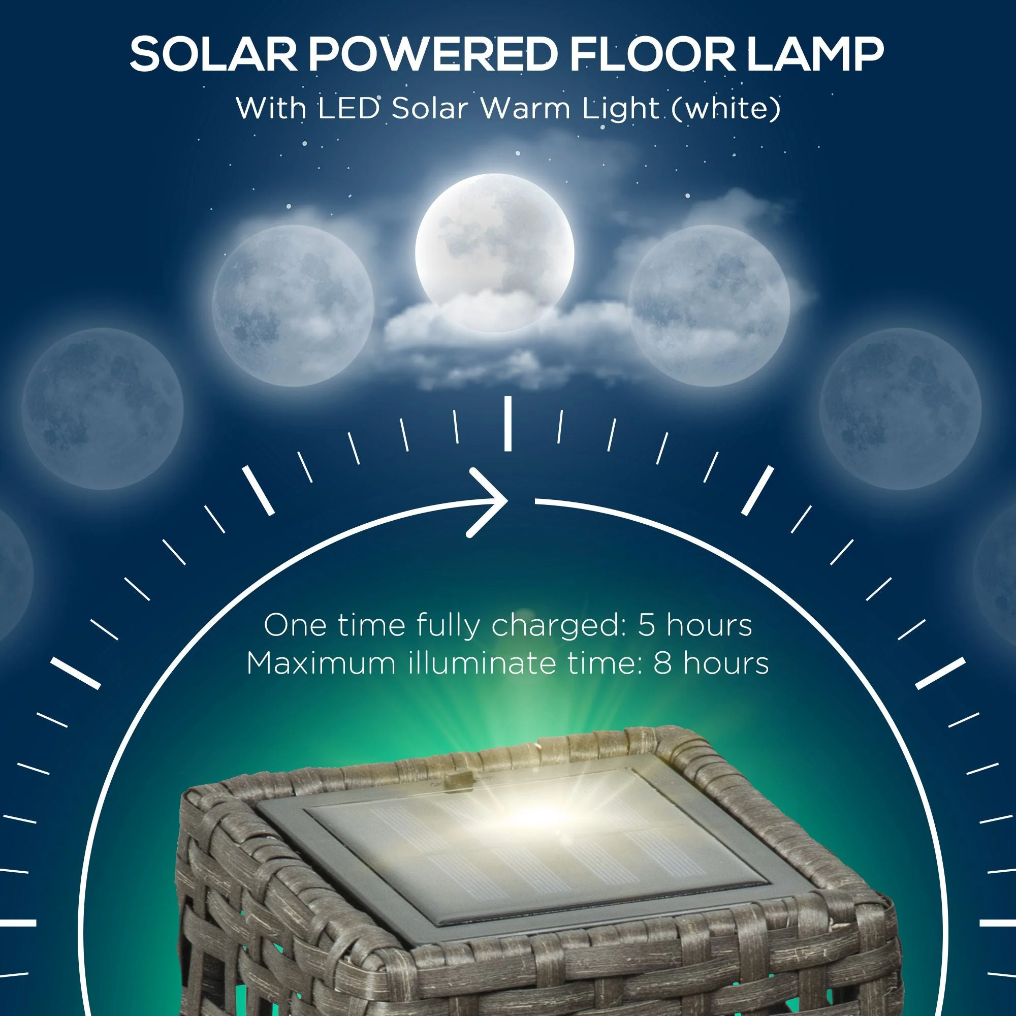 Outdoor Rattan Solar Lantern - Image 5