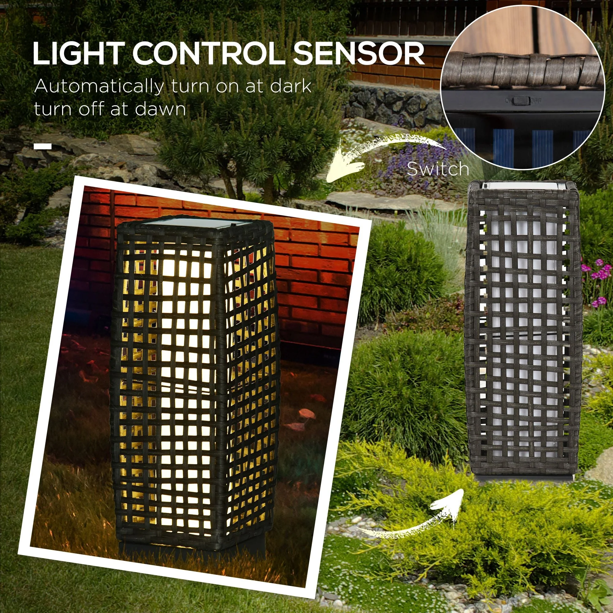 Outdoor Rattan Solar Lantern - Image 6