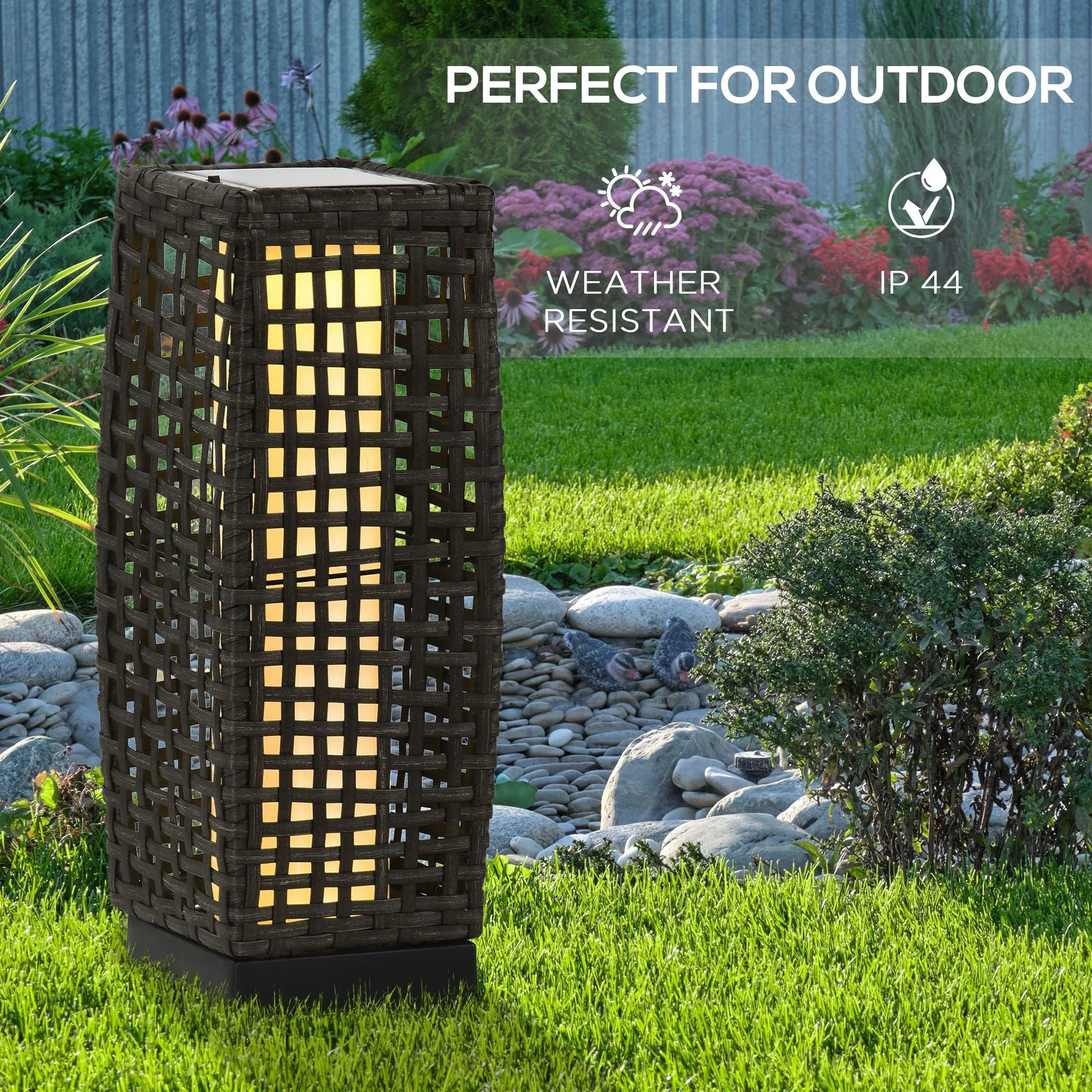 Outdoor Rattan Solar Lantern - Image 7