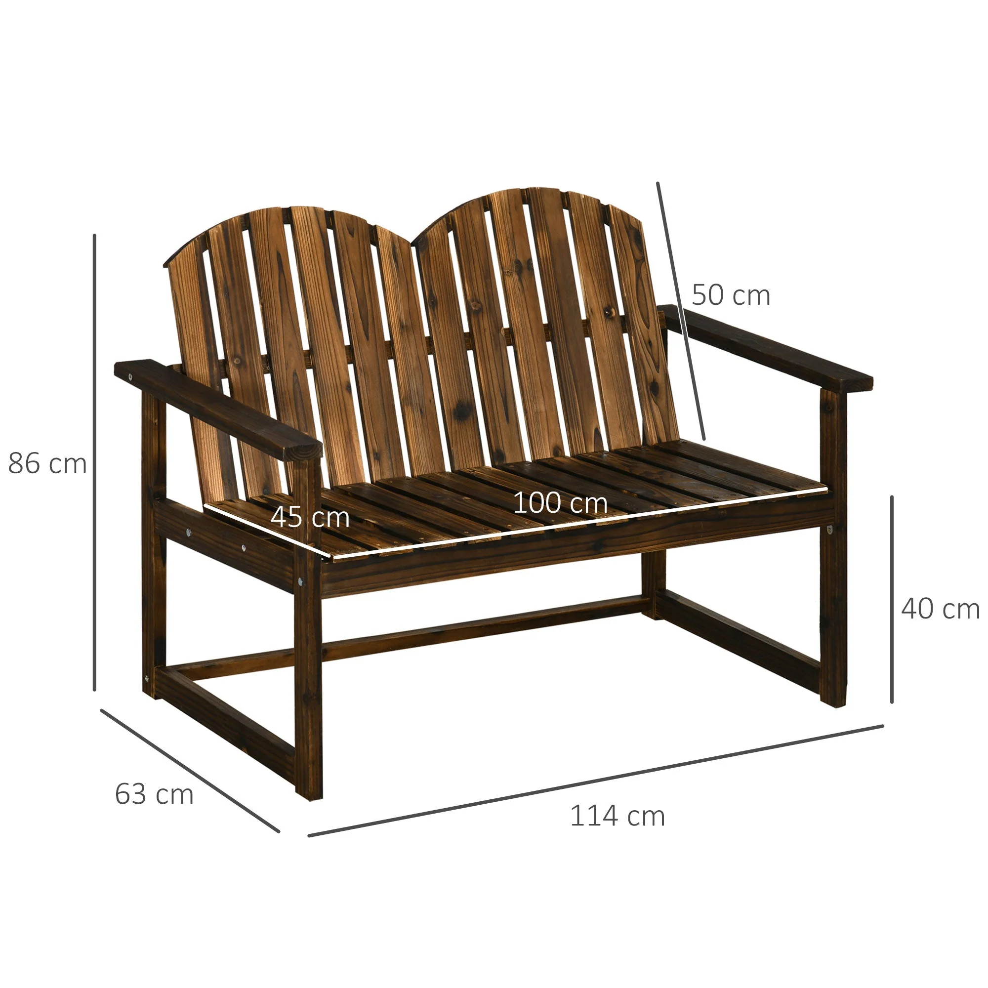 Outdoor Wooden Garden Bench - Image 3