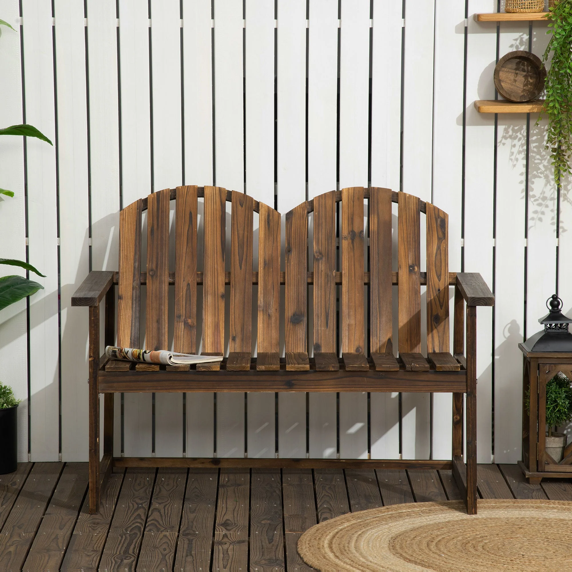 Outdoor Wooden Garden Bench - Image 7