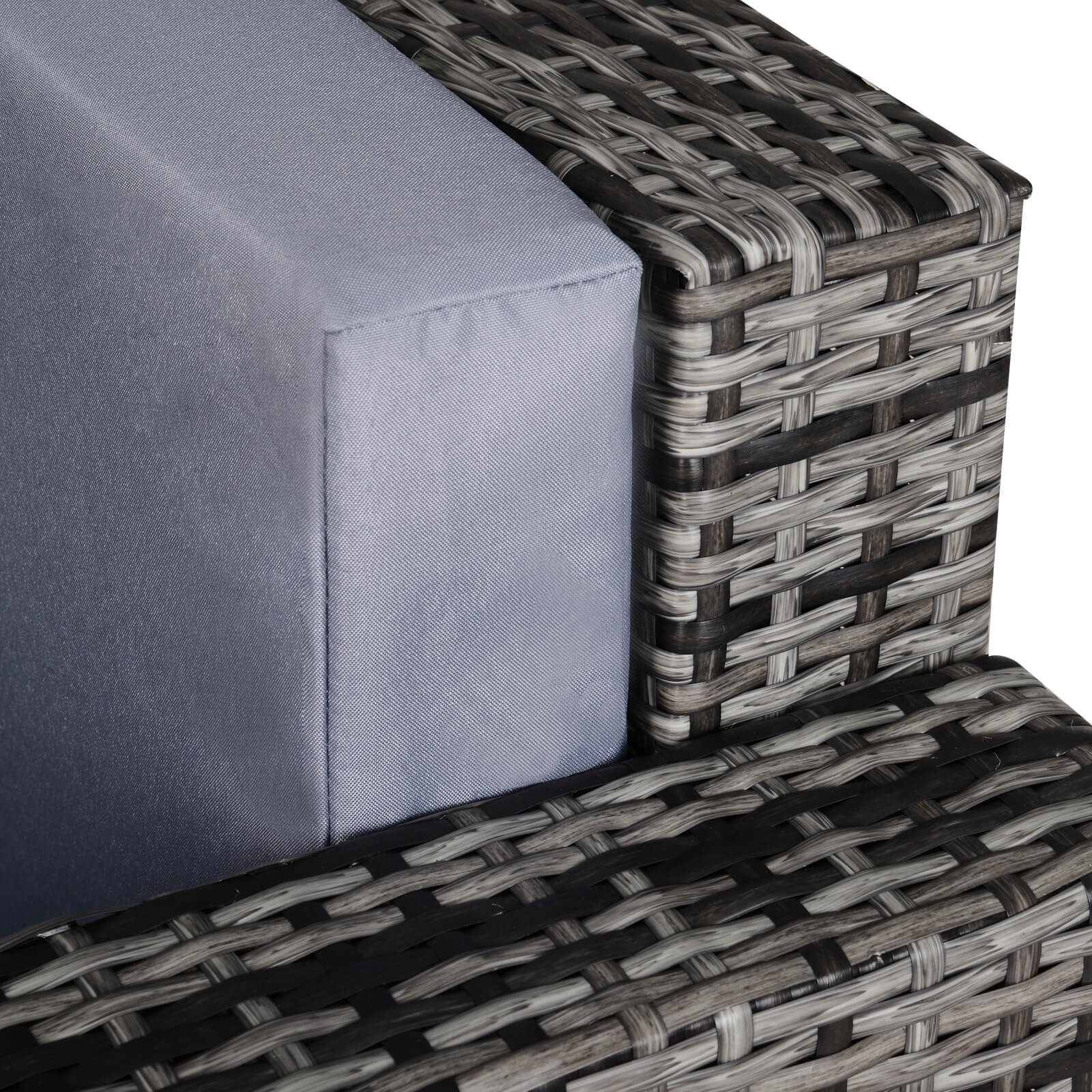 Outsunny 1 Seater Rattan Garden All-Weather Wicker Weave Single Sofa Armchair With Fire Resistant Cushion - Grey - Image 9