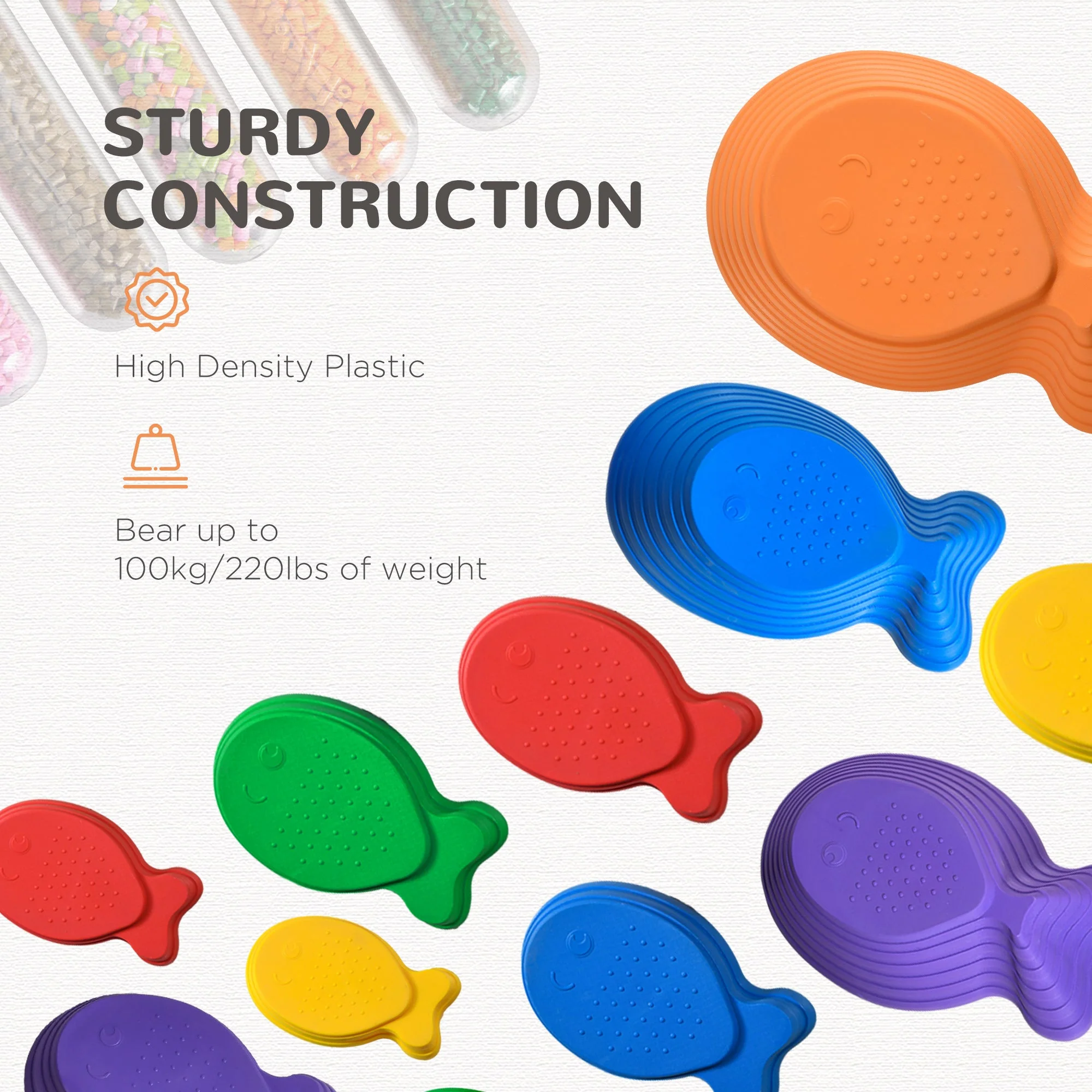 Outsunny 11 Piece Kids Balance Stepping Stones - Multicoloured - Image 6