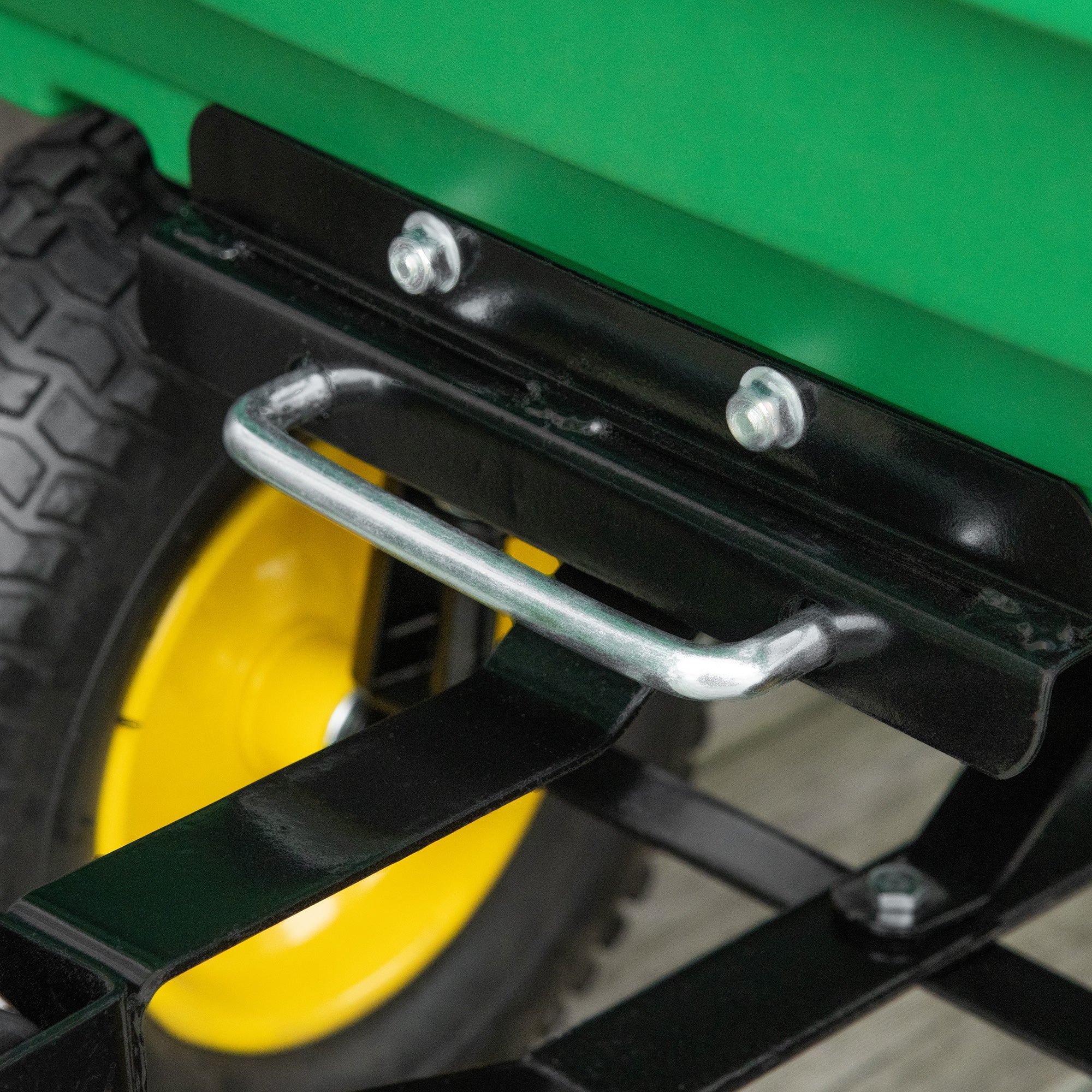 Outsunny 125 Litre Large Garden Cart Heavy Duty 4 Wheel Trolley Dump Wheelbarrow Tipping Truck Trailer - Green - Image 9
