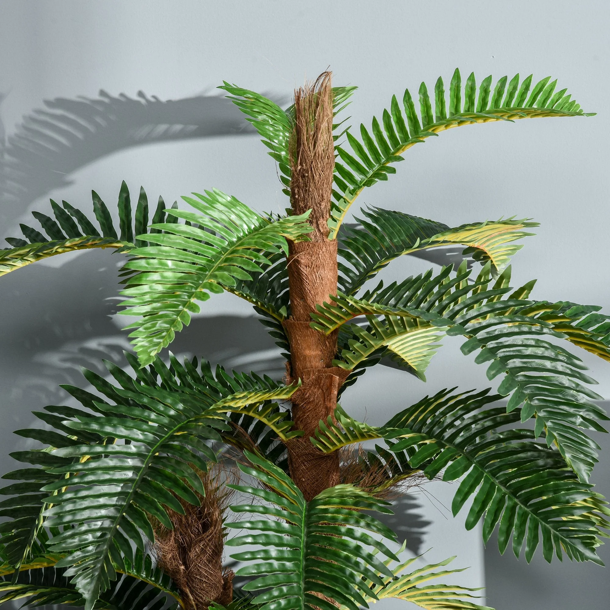Outsunny 150cm/5Ft Artificial Fern Tree Decorative Plant 36 Leaves With Nursery Pot Fake Plant For Indoor Outdoor Dcor - Image 7