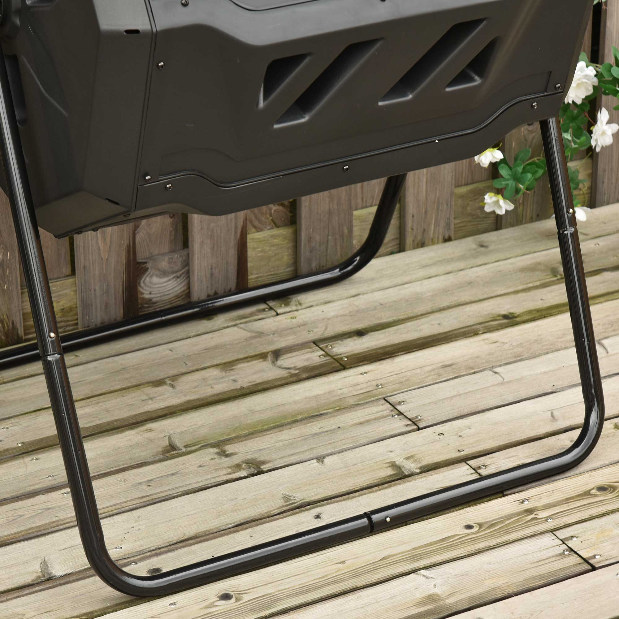 Outsunny 160L Tumbling Compost Bin Outdoor Dual Chamber 360 Rotating Composter - Image 8