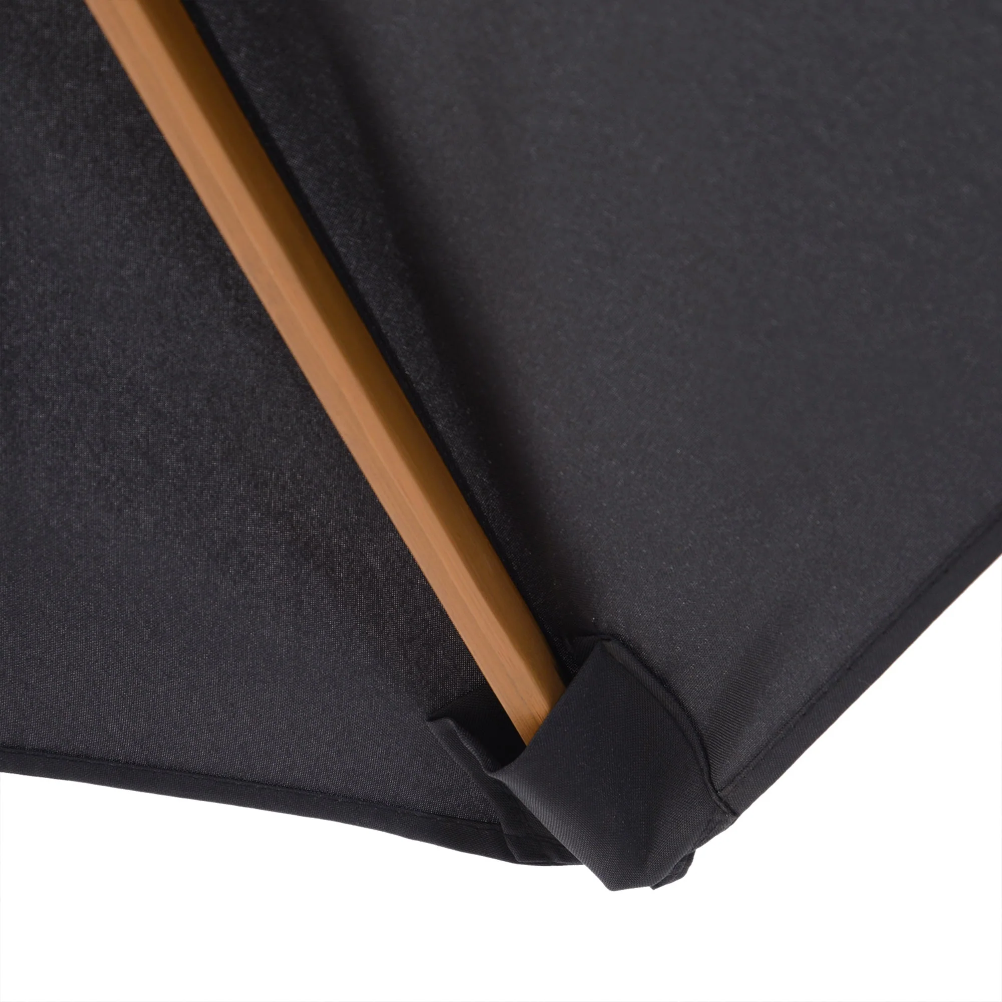 Outsunny 2.5 m Wooden Umbrella Parasol-Black - Image 8