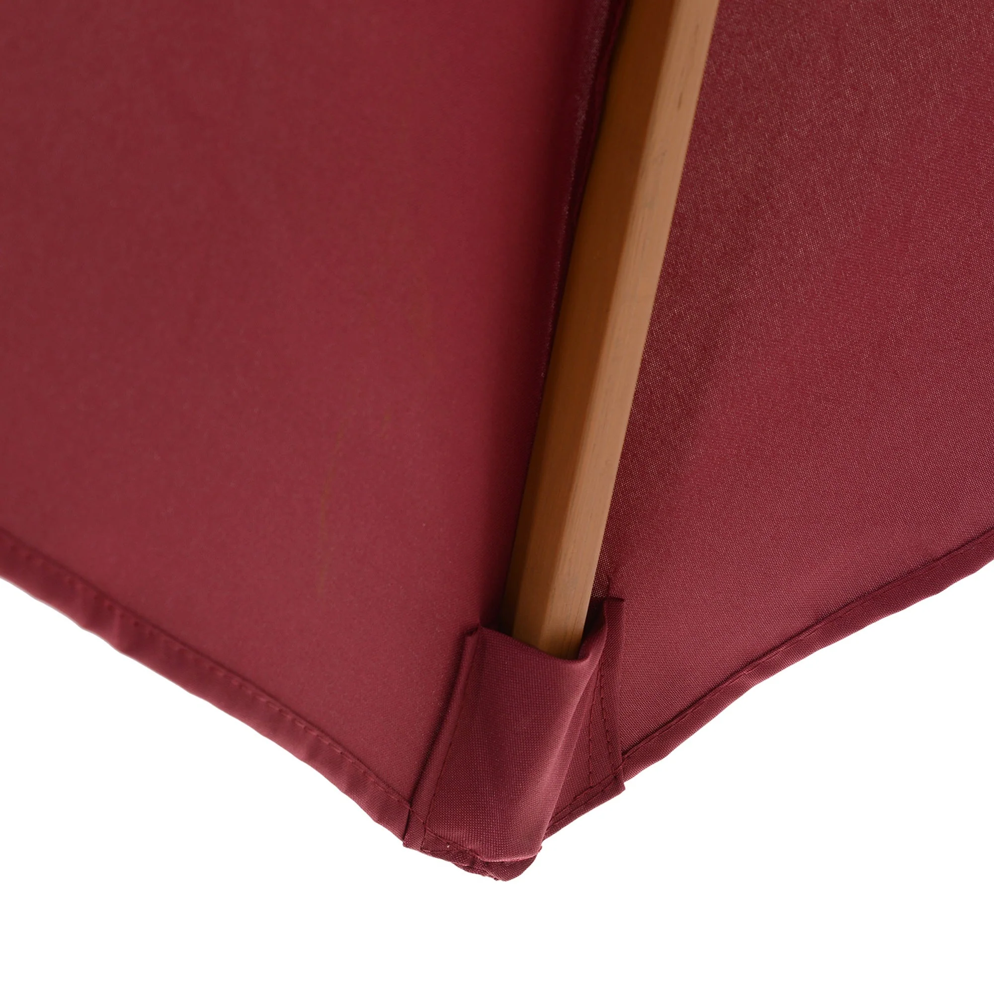 Outsunny 2.5M Wooden Garden Parasol Umbrella-Red Wine - Image 8