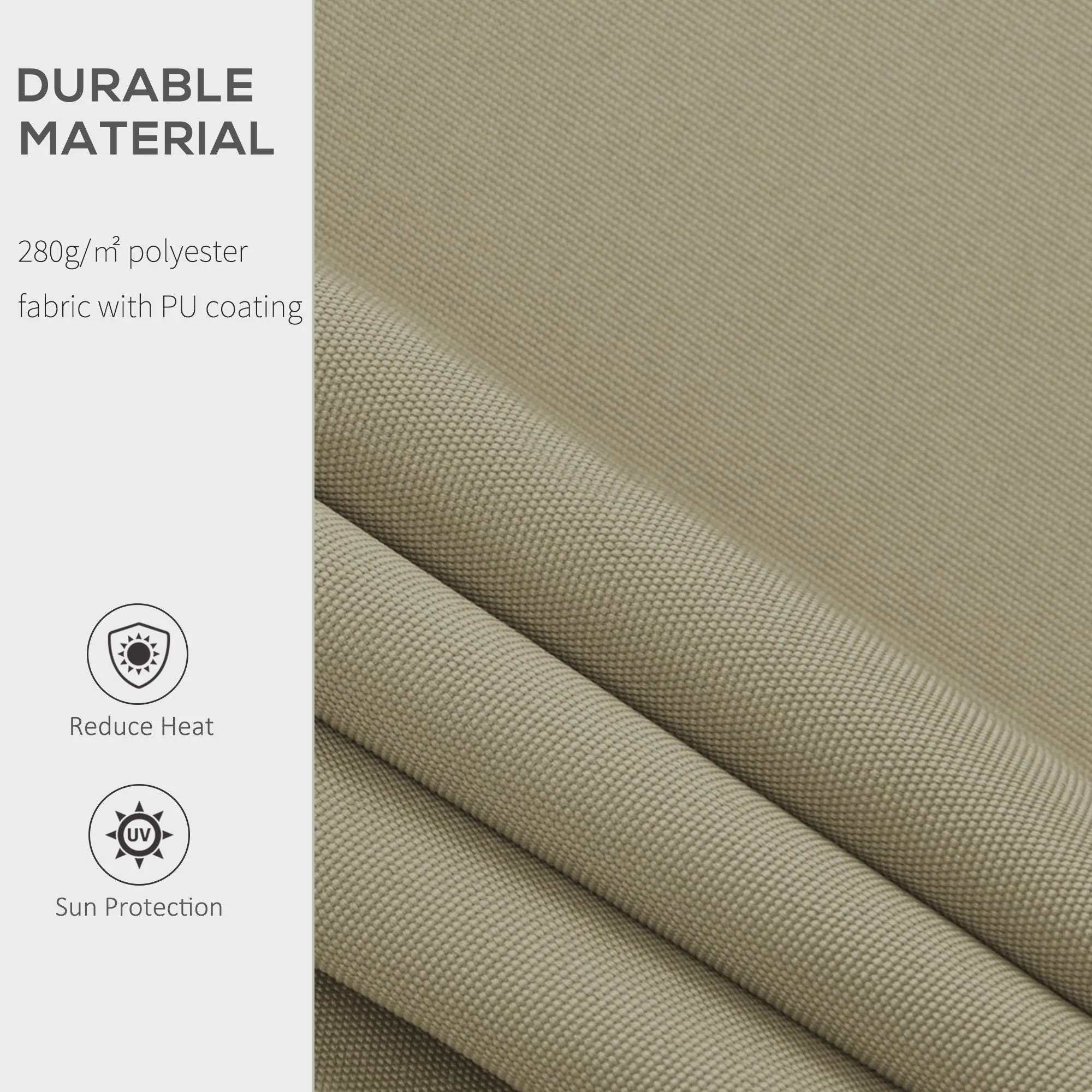 Outsunny 2.5X2 M Manual Retractable Awning-Beige Canopy/White Frame - Image 4