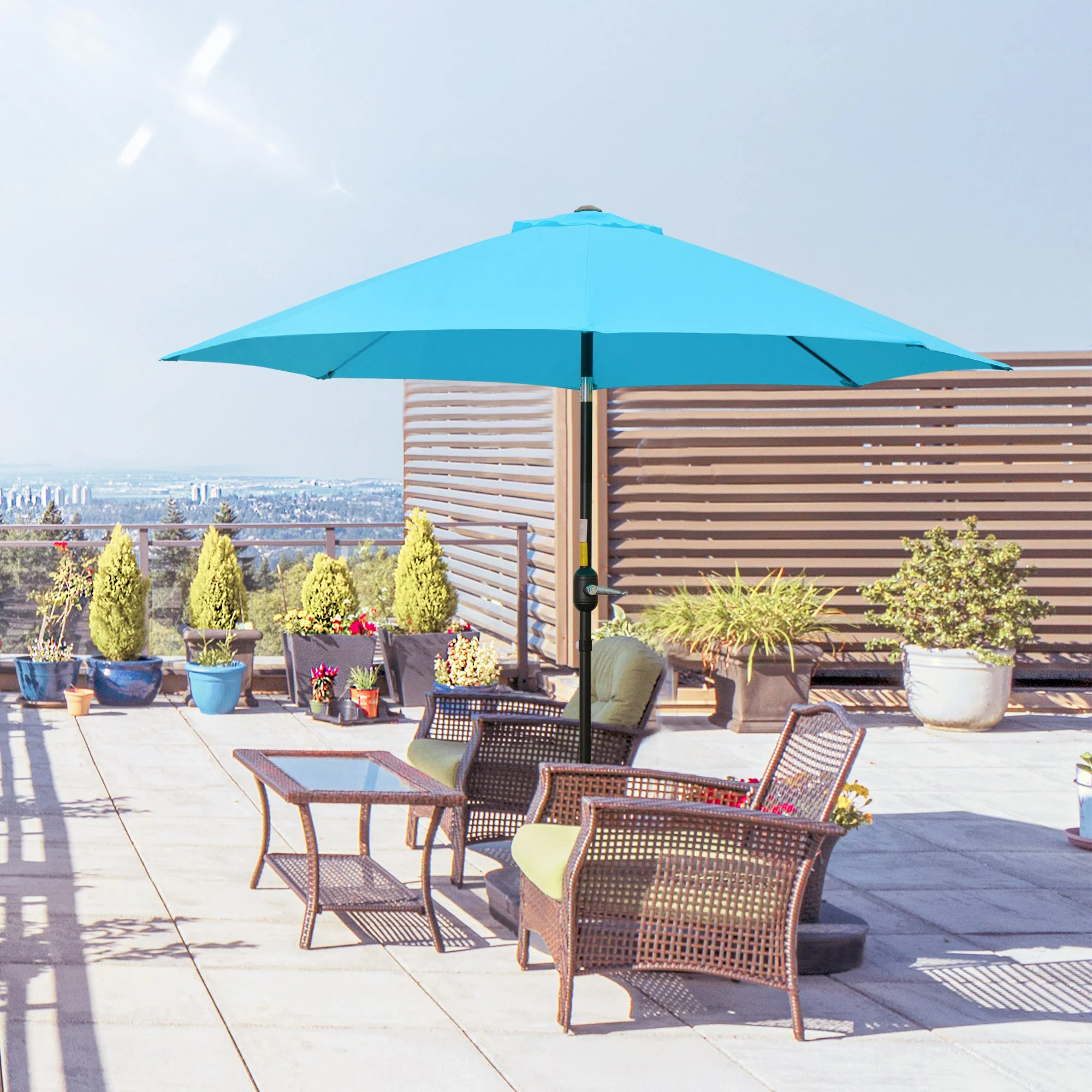 Outsunny 2.6M Patio Parasol Sun Umbrella - Image 2