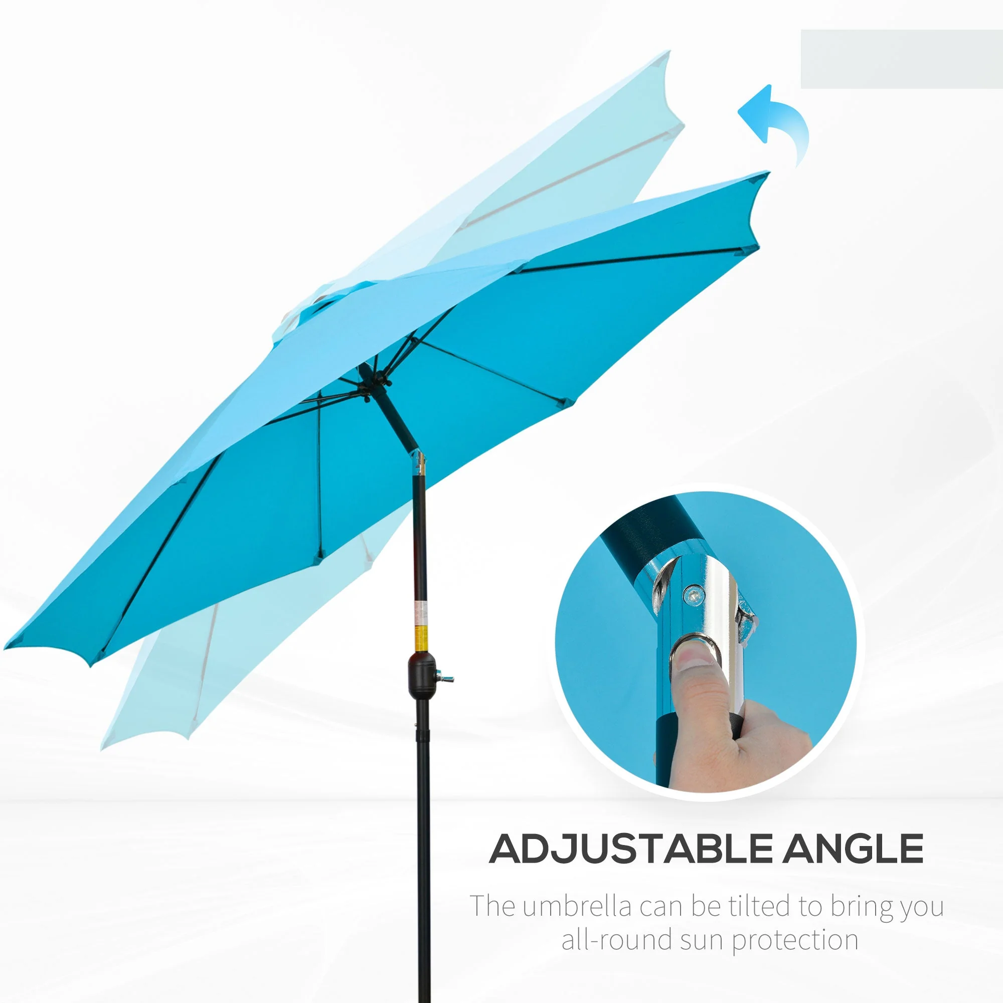 Outsunny 2.6M Patio Parasol Sun Umbrella - Image 5