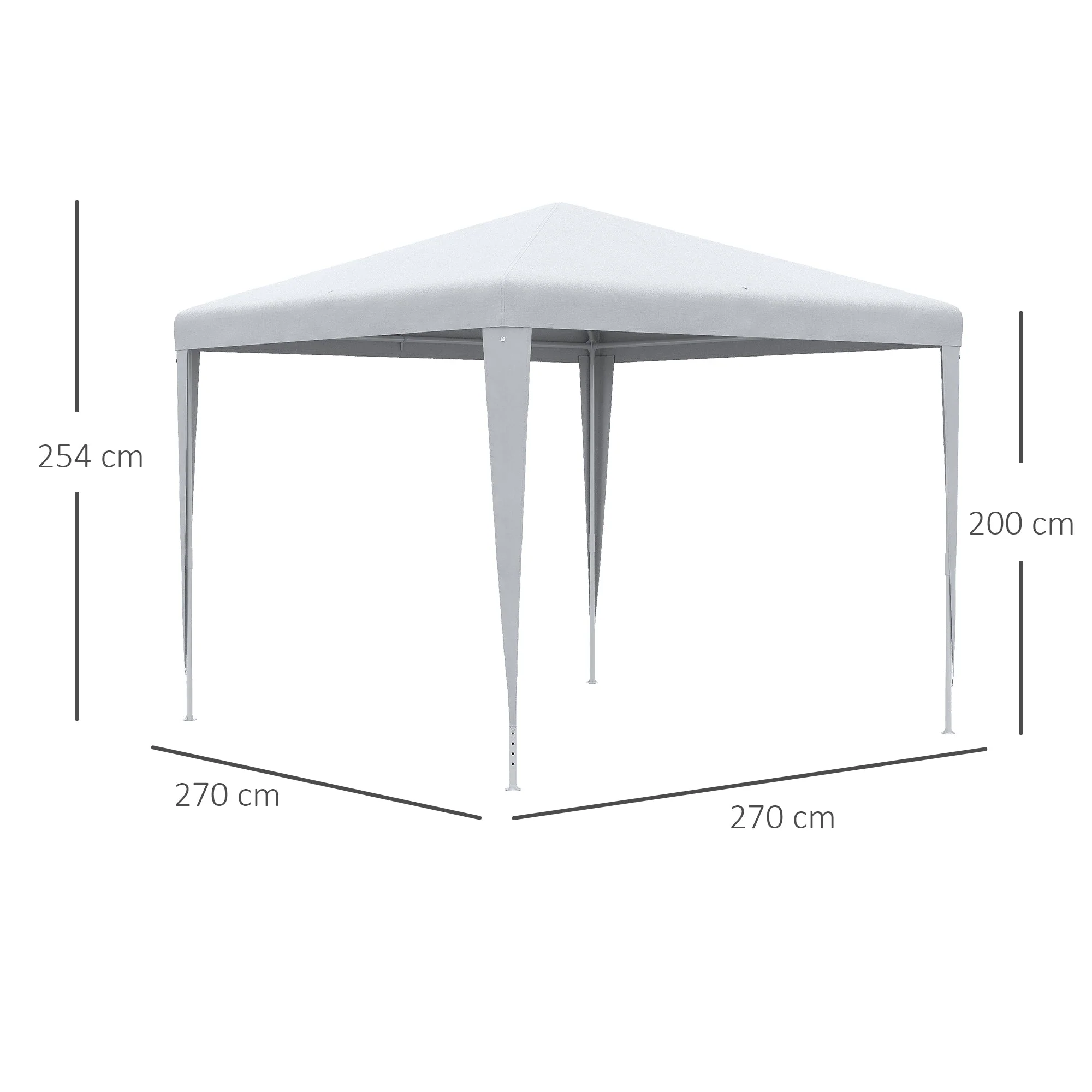 2.7M X 2.7M Garden Gazebo Marquee Party Tent Wedding Canopy Outdoor White - Image 3