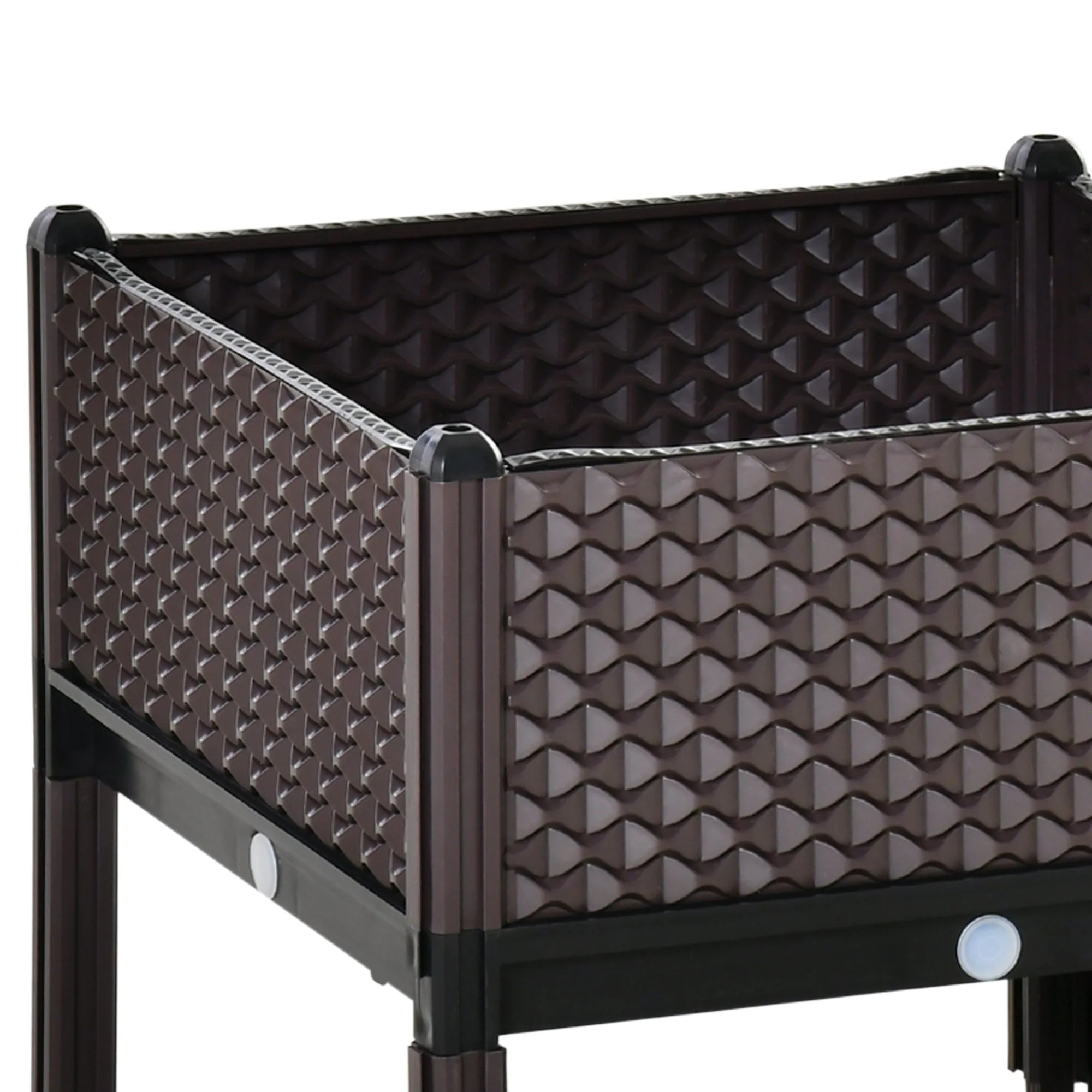 Outsunny 2-Piece Raised Garden Bed Planter Box Flower Vegetables Planting Container - Image 9