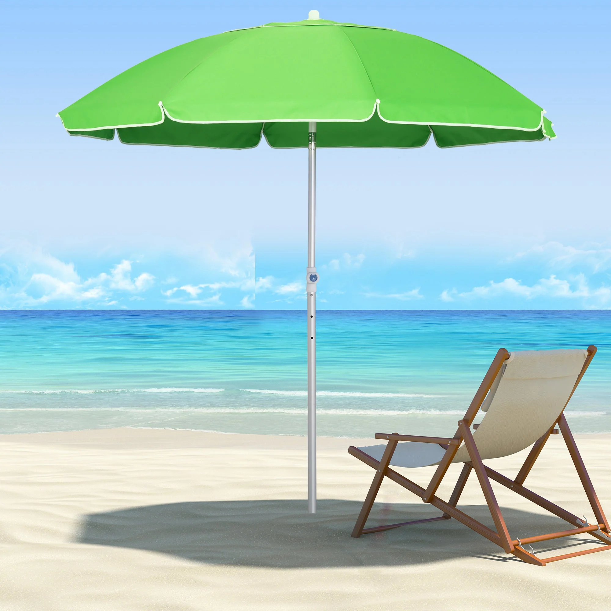 Outsunny 2M Arced Beach Umbrella - Image 2