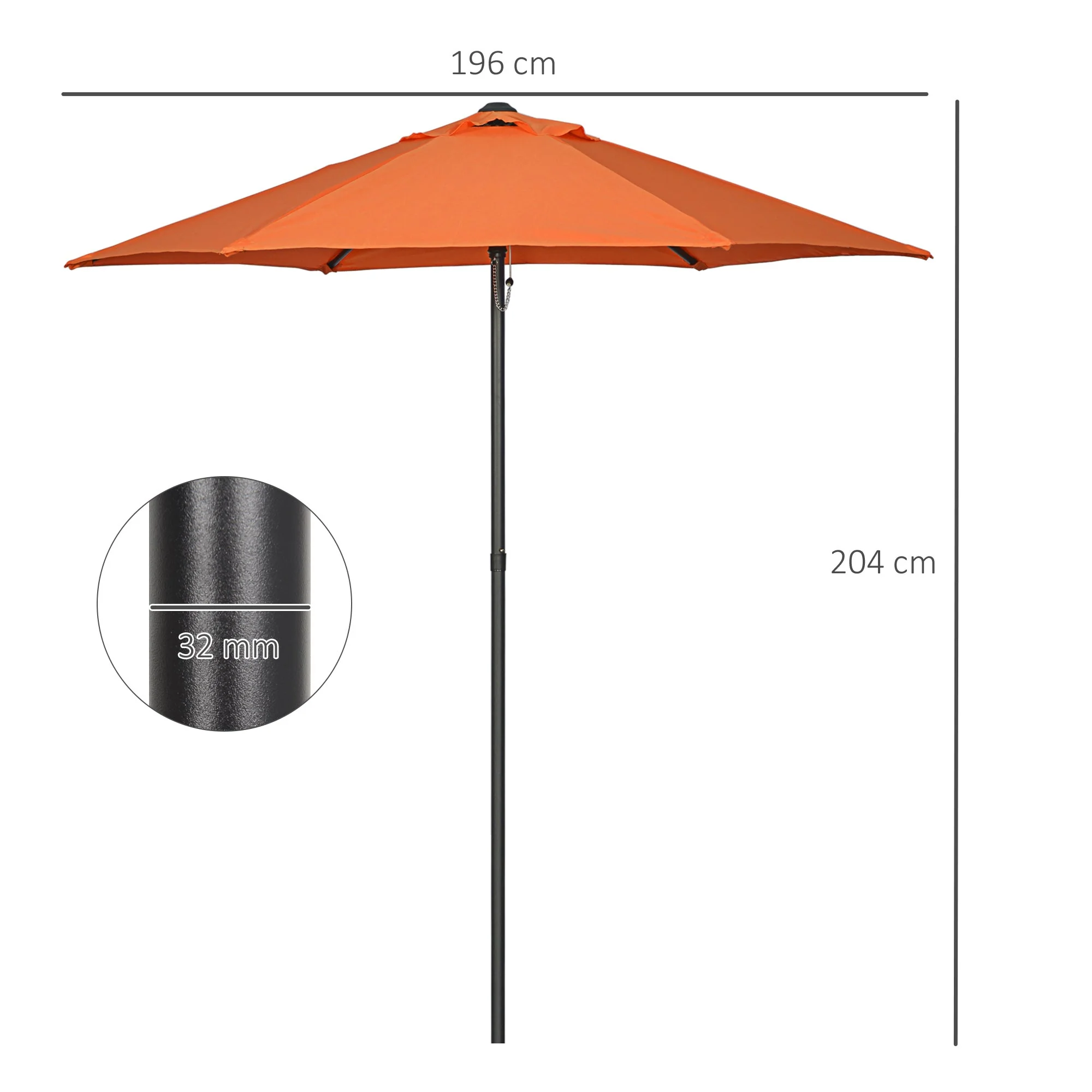 Outsunny 2m Patio Parasols Umbrellas - Image 2
