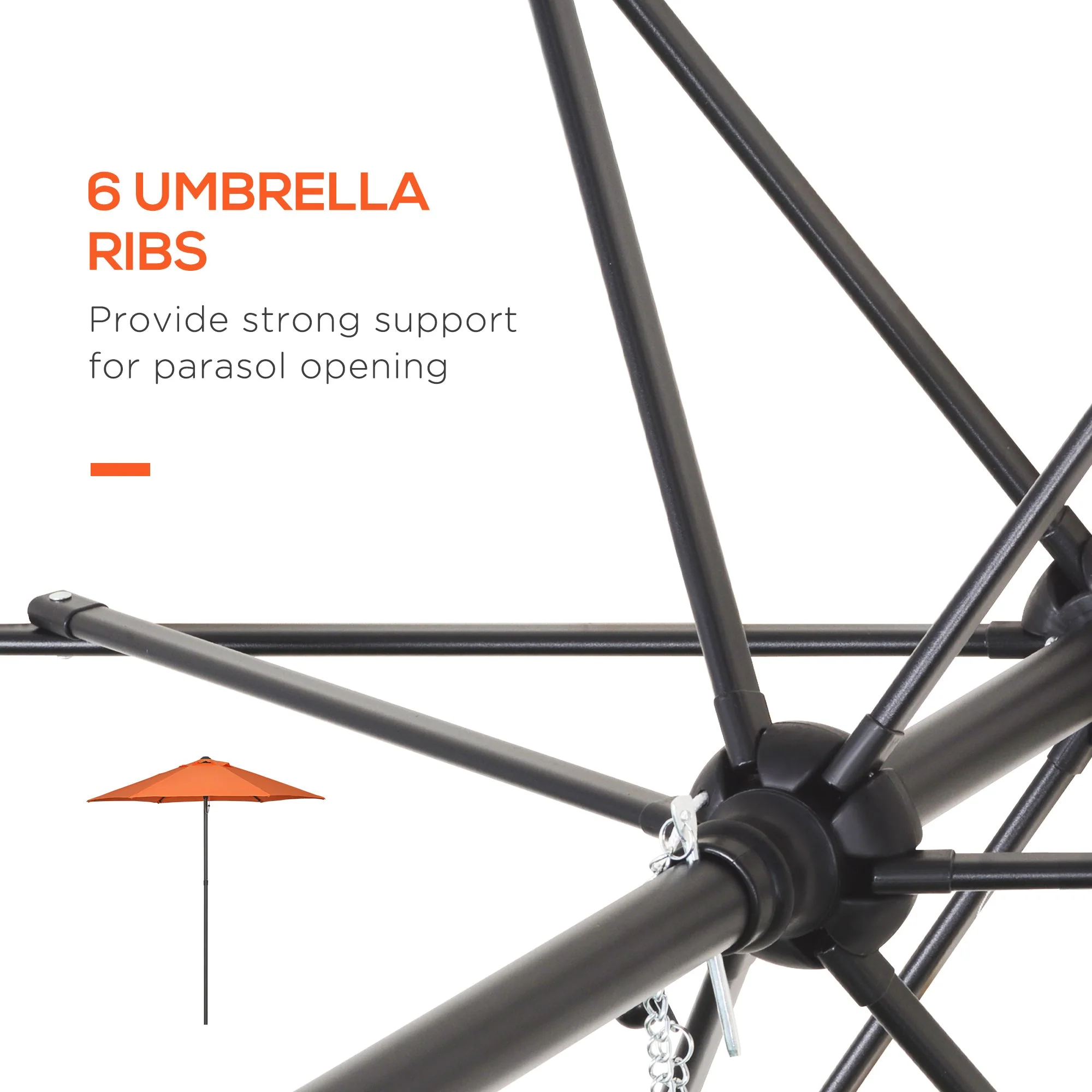 Outsunny 2m Patio Parasols Umbrellas - Image 4