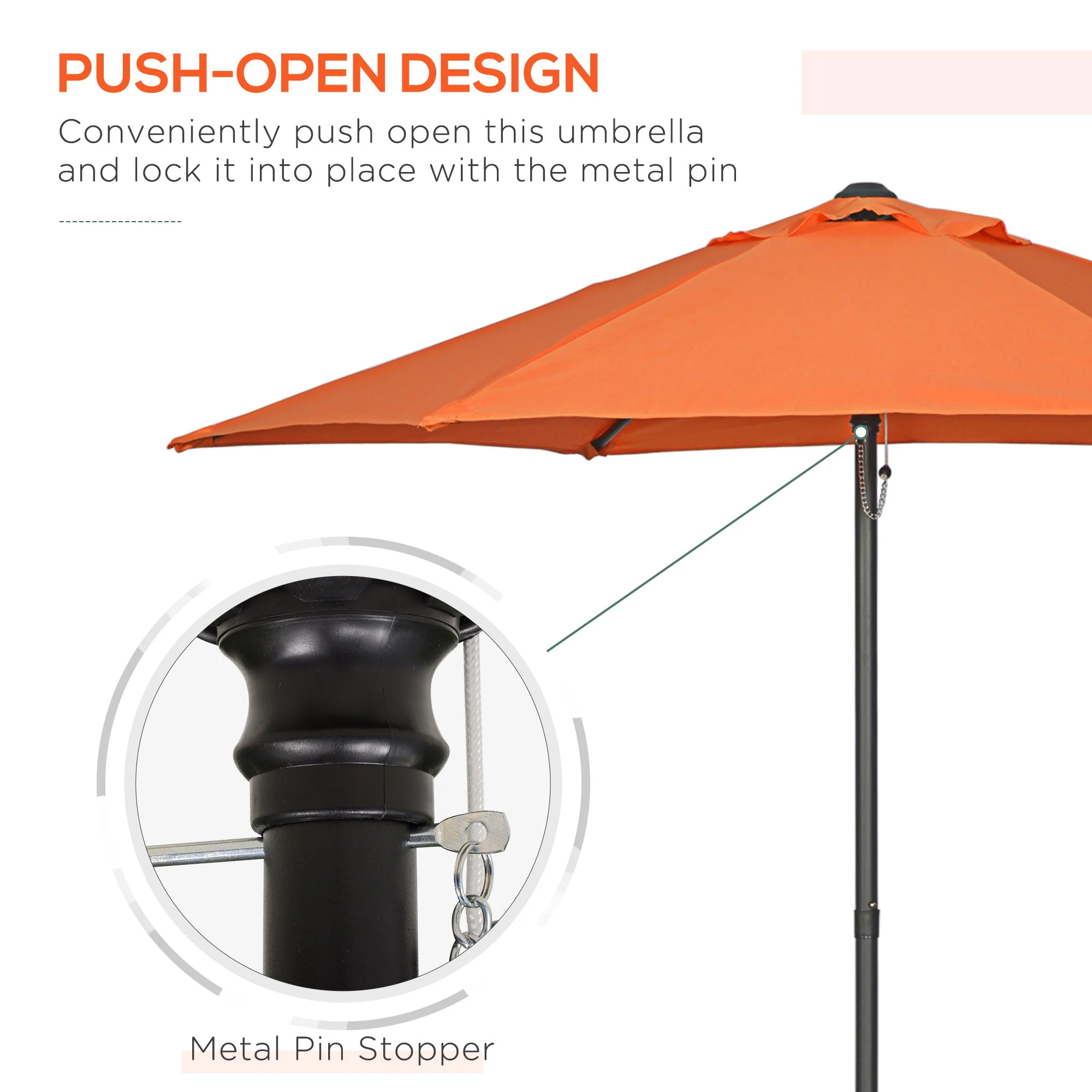 Outsunny 2m Patio Parasols Umbrellas - Image 6