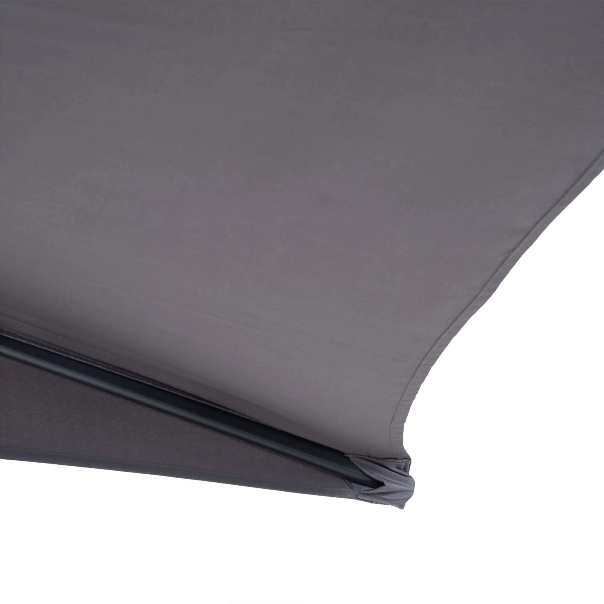 Outsunny 3 m Half Round Umbrella Parasol-Grey - Image 7
