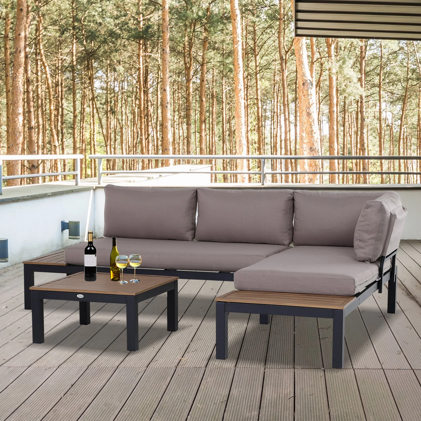 Outsunny 3 Pieces Garden Furniture Sets - Image 2