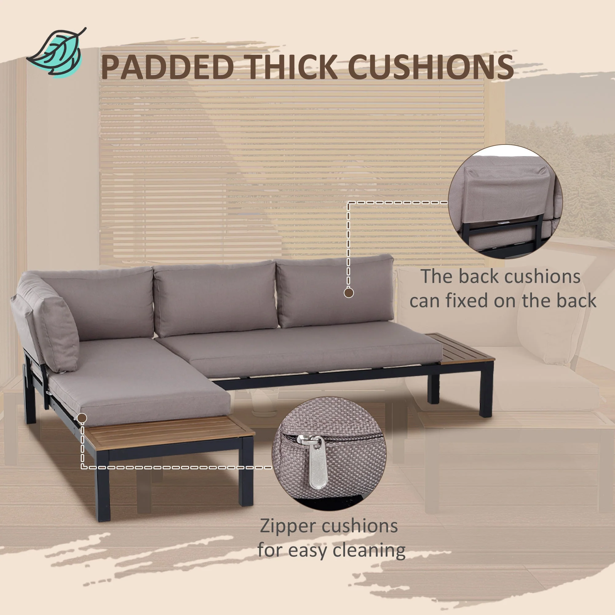 Outsunny 3 Pieces Garden Furniture Sets - Image 7