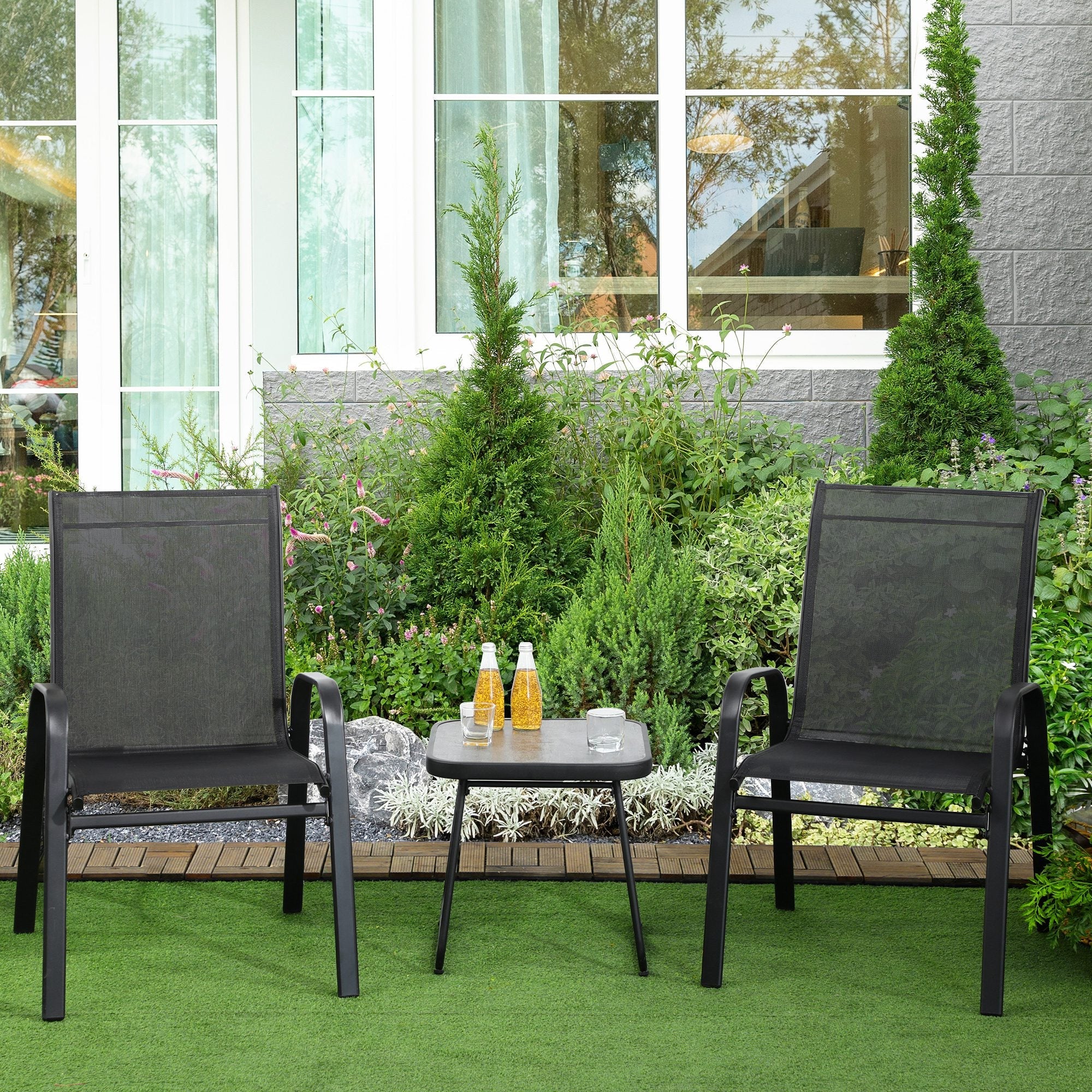 Outsunny 3 Pieces Outdoot Bistro Set - Image 2